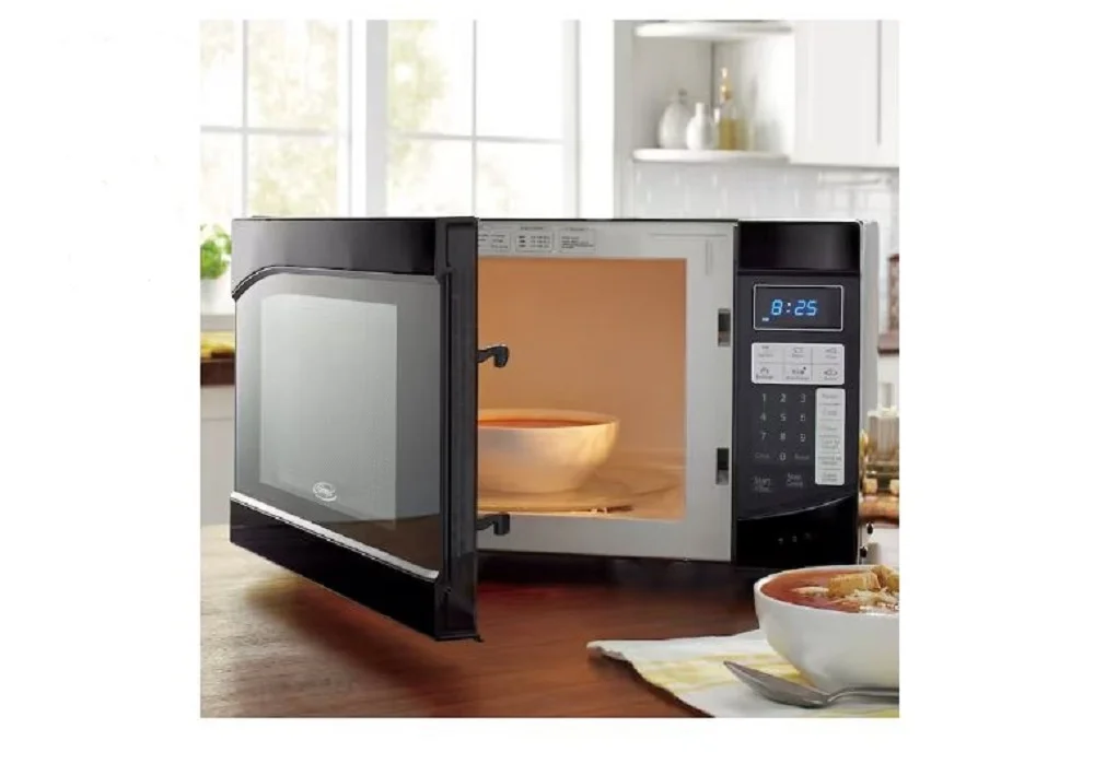 Ginny's 0.9 Cu. Ft. Metallic Microwave Black 900-Watts MW969-BLACKSS-GB