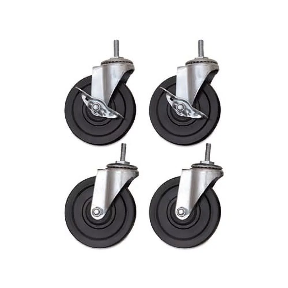 Optional Casters for Wire Shelving 200 lbs/Caster, Gray/Black, 4/Set