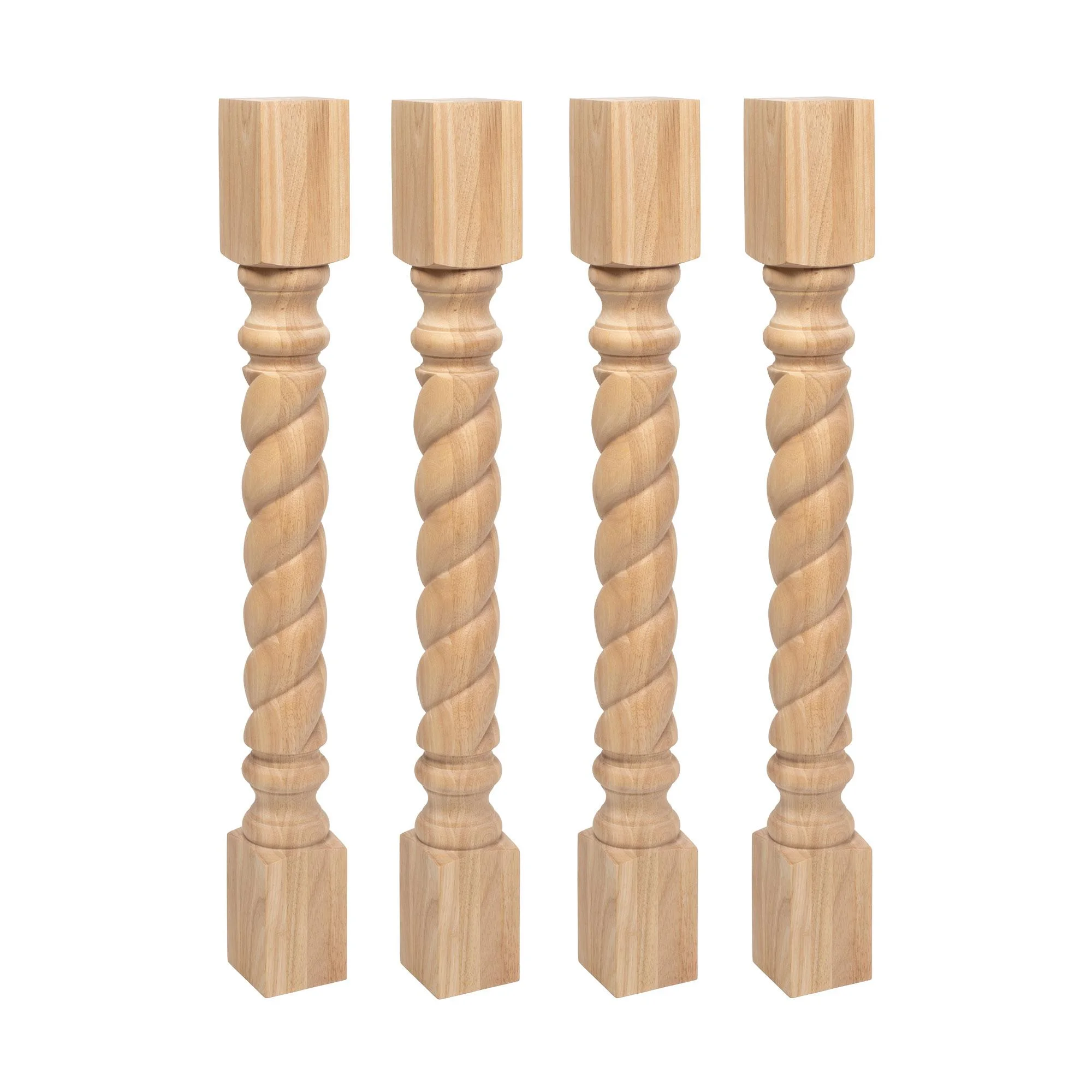 Designer's Edge Millwork 35-1/4 in. High x 3-3/4 in. Wide x 3-3/4 in. Depth Unfinished Solid Hardwood Rope Kitchen Island Leg 4 Pack