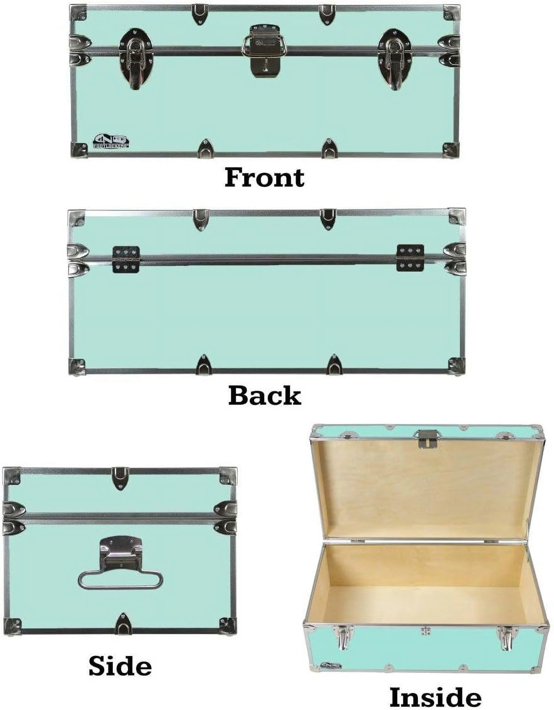FullSize Happy Camper Trunk W/Tray  #1 Summer Camp Trunk  Made In The  Steel Footlocker With Lid Stay  32 X 18 X 13.5 Inches (Mint)