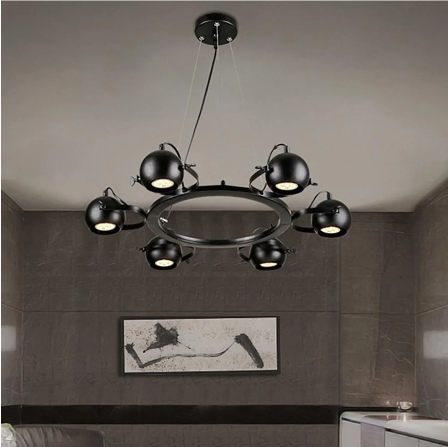 KPIBEST 6-Light Black Farmhouse Chandelier, 25.6