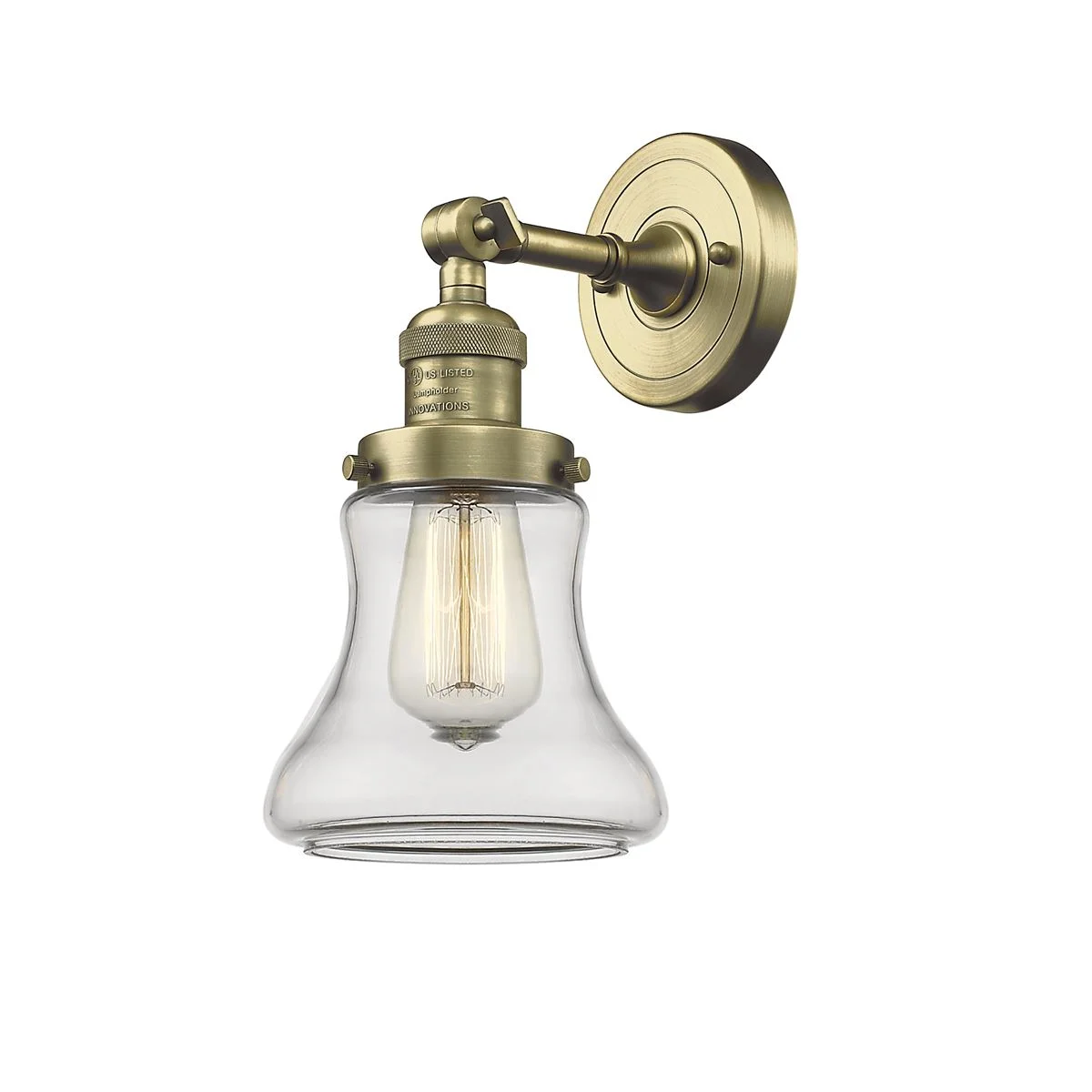 Innovations 203-AB-G192-LED Bellmont 1 Light Sconce part of the Franklin Restoration Collection, Antique Brass