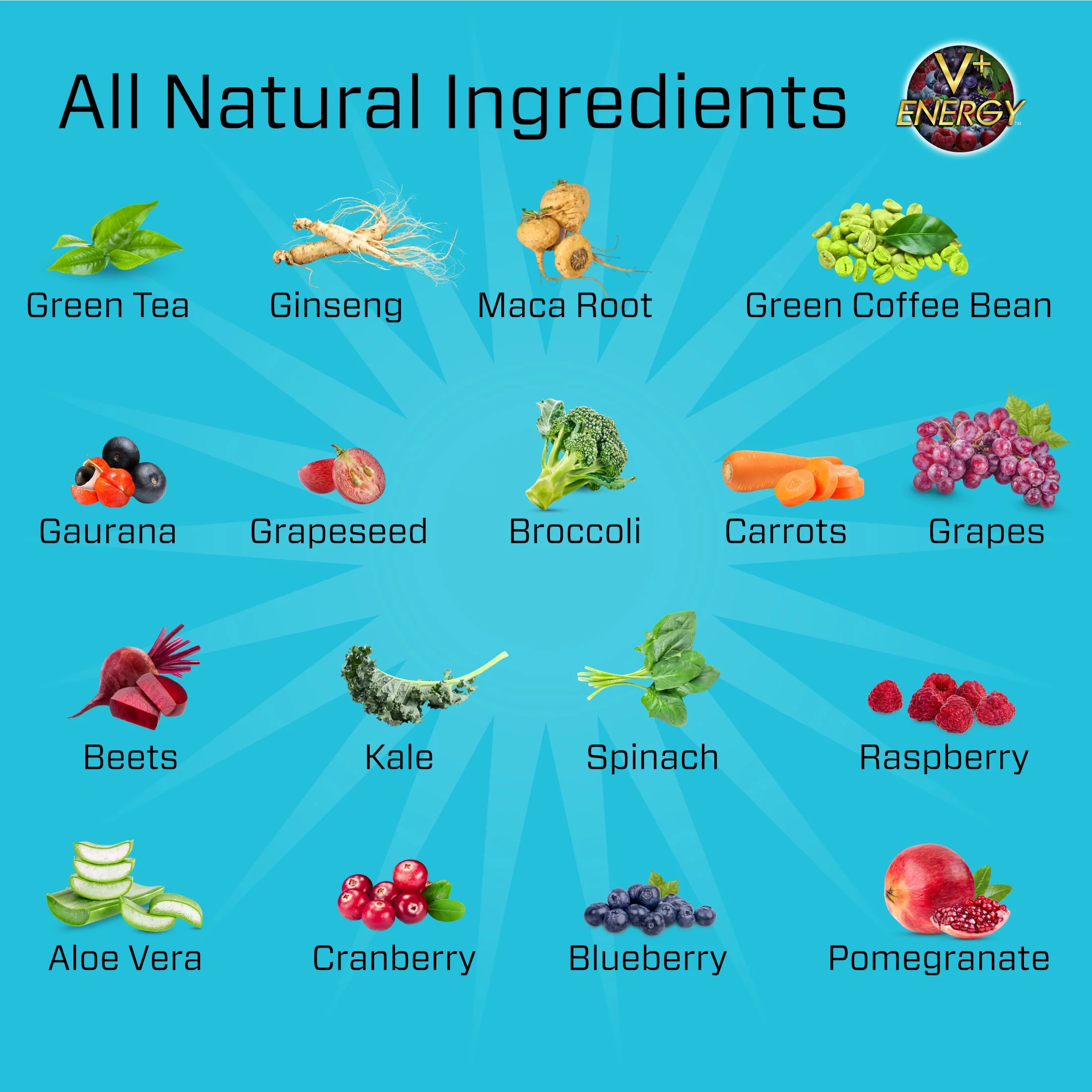 VPlus Energy Raspberry Grape Natural Energy Drink, 12 oz 4 pack cans