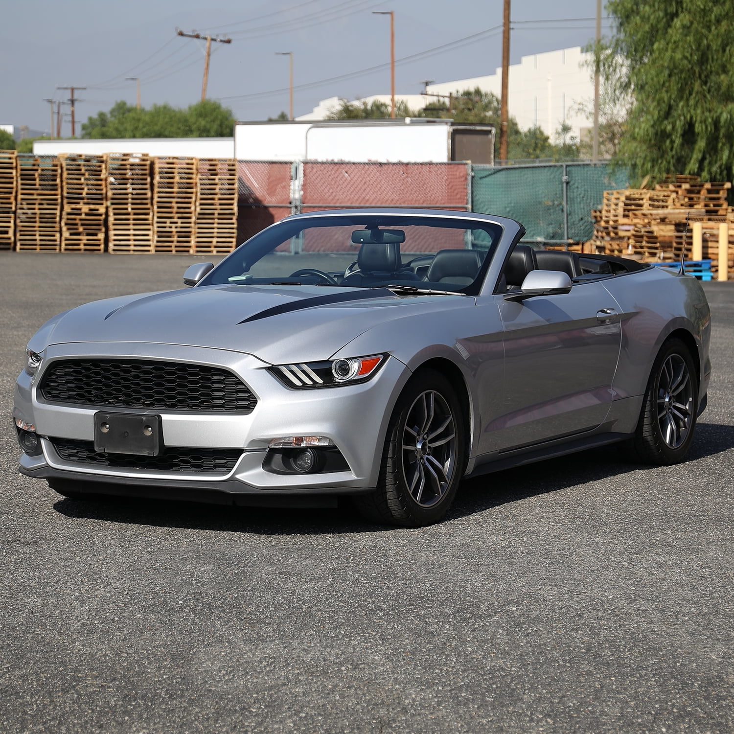 Spec D Tuning 2LHP-MST15JM-L-RO Left Side Projector Headlight with Matte Black Housing & Clear Lens for 2015-2017 Ford Mustang