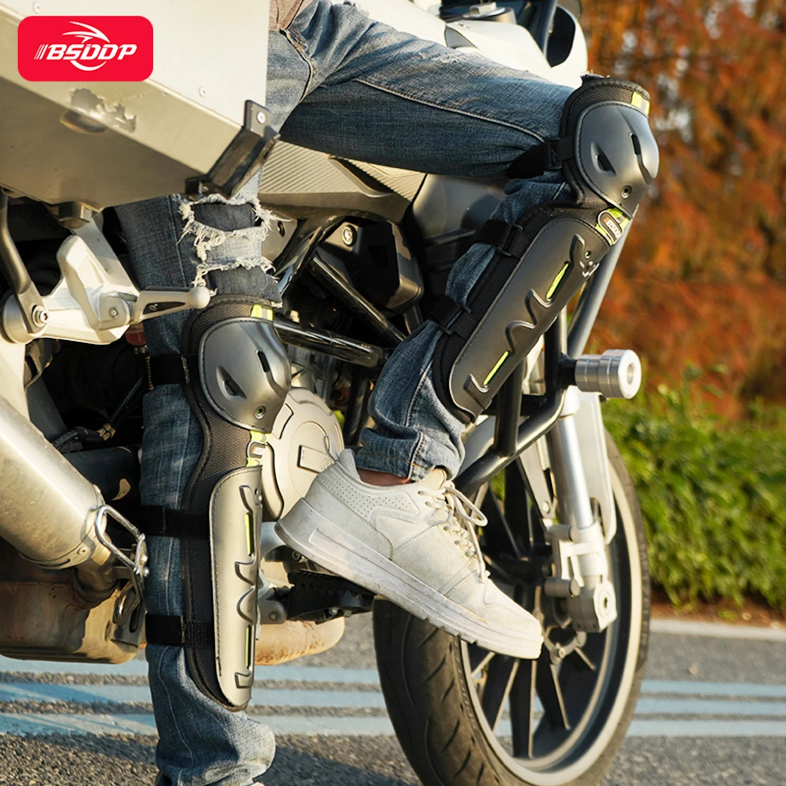 BSDDP Protective gear suits,4 Piece Set Knee Pads HUIOP Knee Conservation Knee Conservation Knee Pads - 4 Safety Set Breathable Knee OWSOO