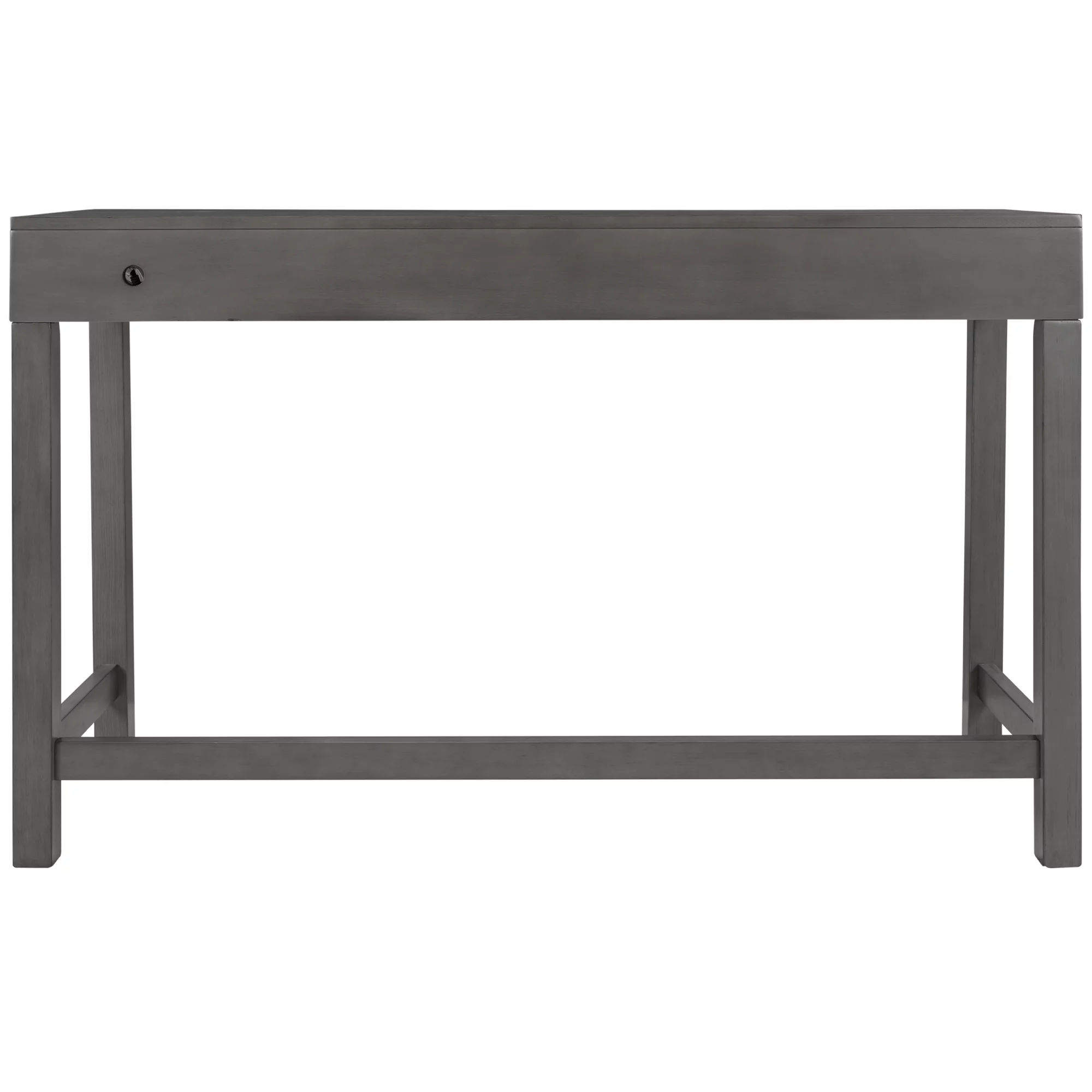 TOPMAX 4-Piece Counter Height Table Set with Socket and Fabric Padded Stools, Gray