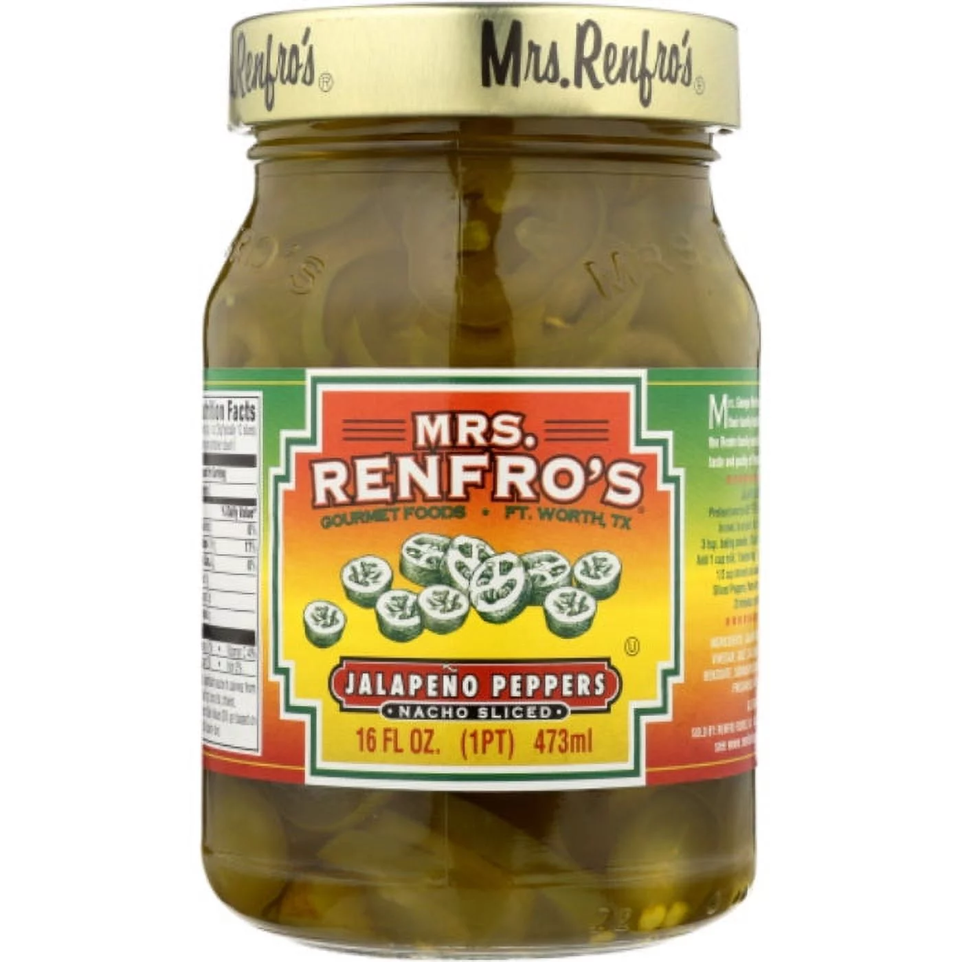 MRS RENFRO PEPPER JALAPENO SLCD 16 OZ - Pack of 6