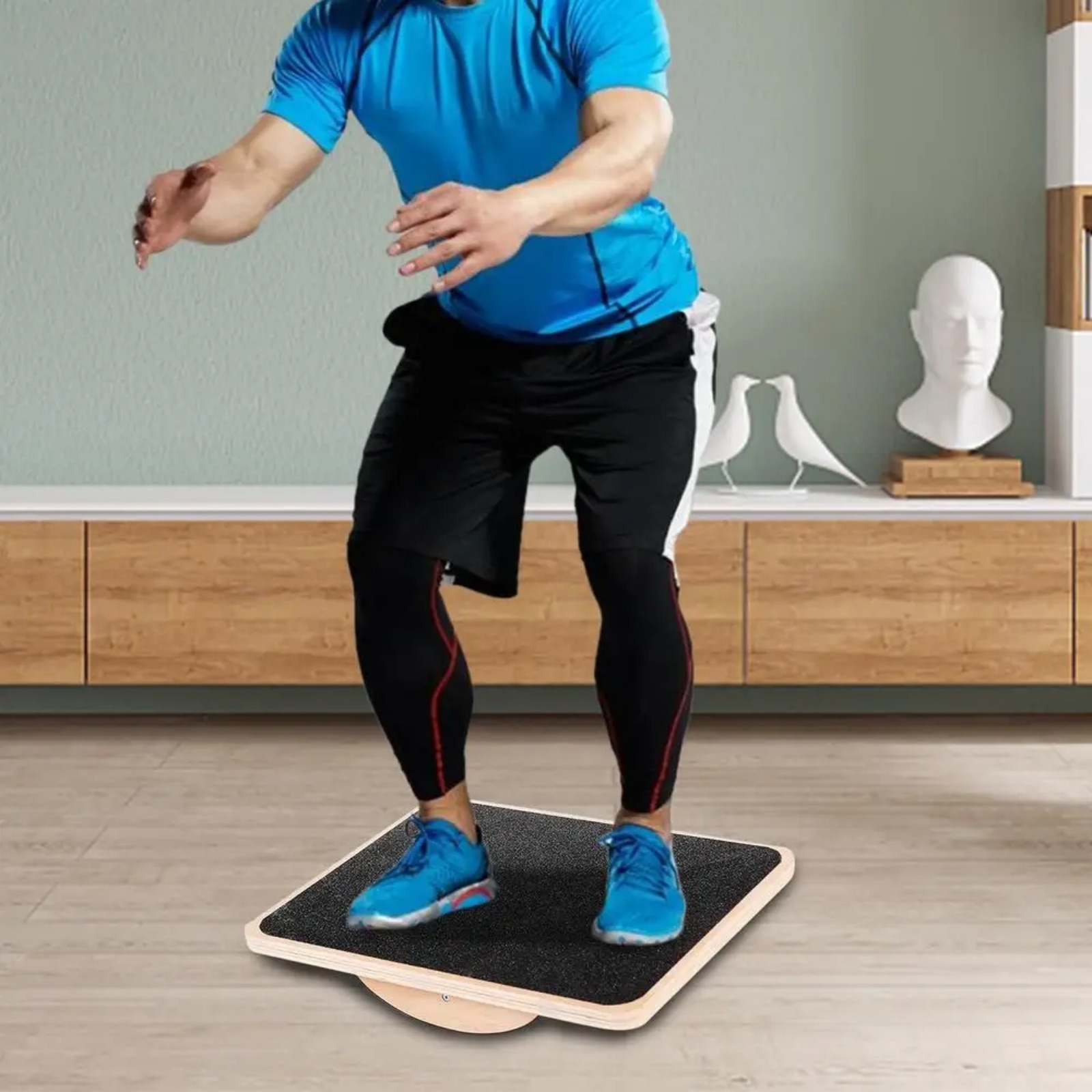 1pcs Professional Wooden Balance Board Balancing Rocking Board Level Training Balance Gym Exercise Fitness Equipments