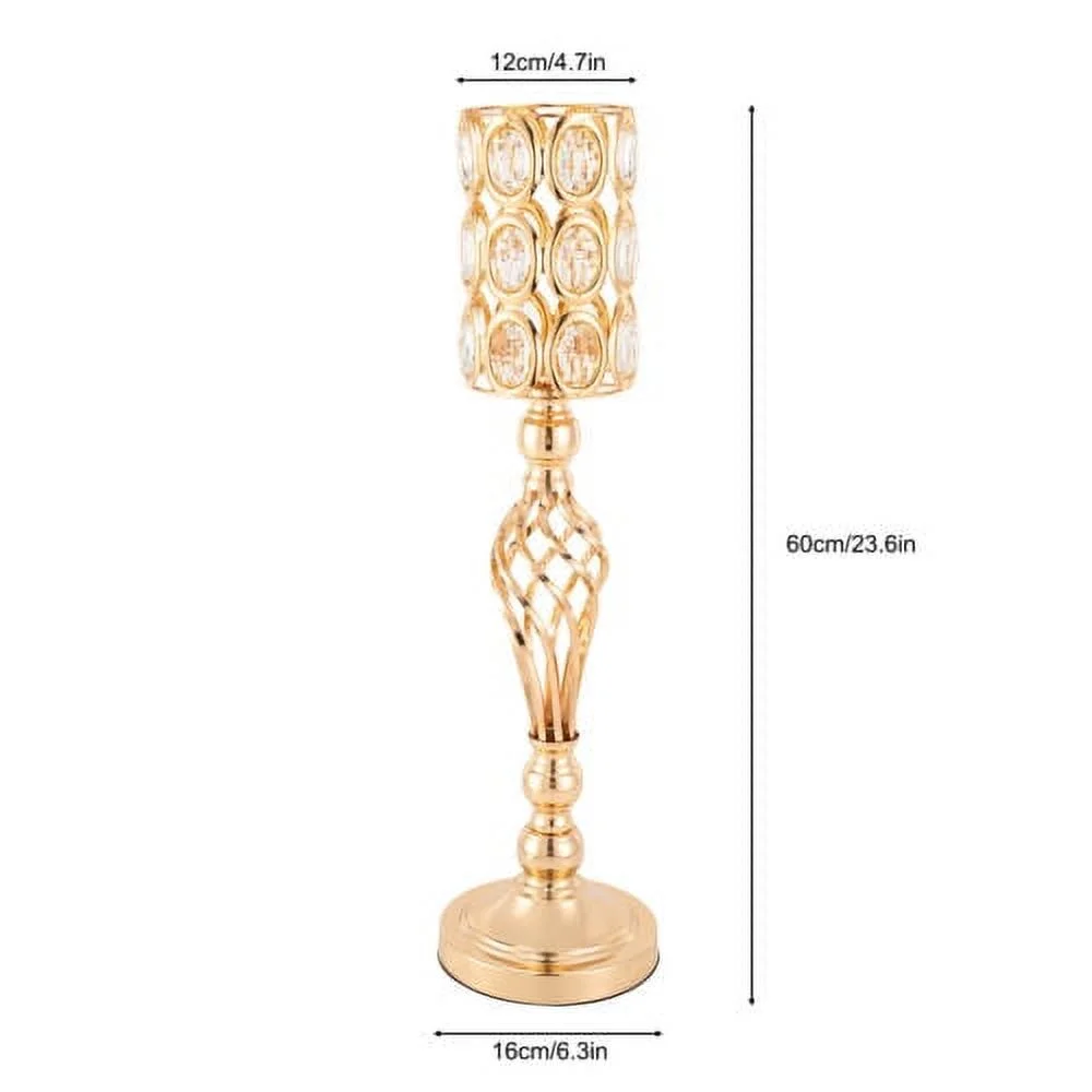 Set of 10 Wedding Centerpieces Gold Vases Wedding Flower Vases w/ Crystal Bead