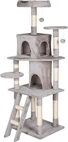 Kinsuite 67” Cat Tree Tower - Cat Condo with Sisal Scratching Climbing & Scratching Posts, Multi-Level Cat Furniture Cat Activity Play House Indoor for Cats, Grey