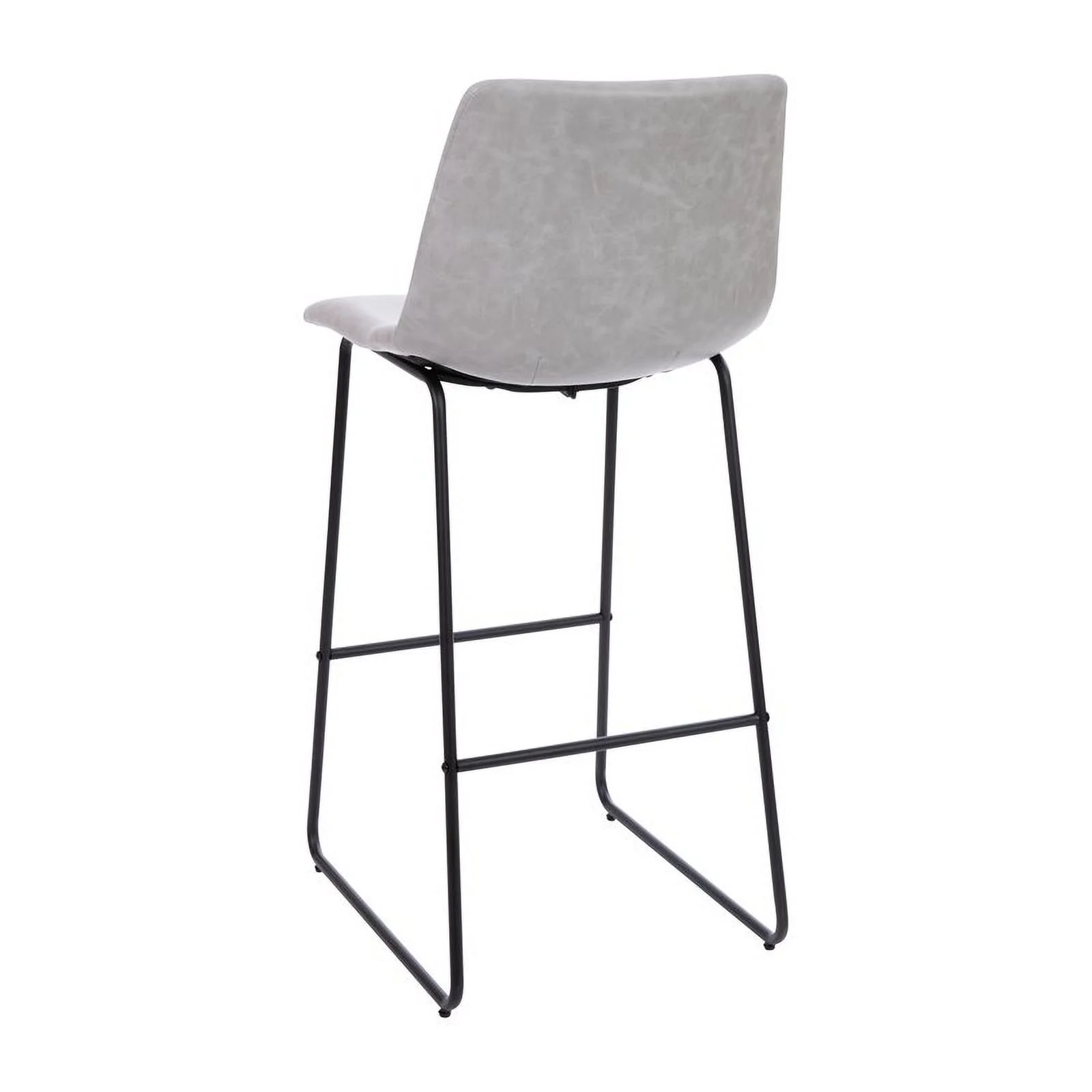 Flash Furniture Reagan Faux Leather Barstool, Light Gray, Set of 2
