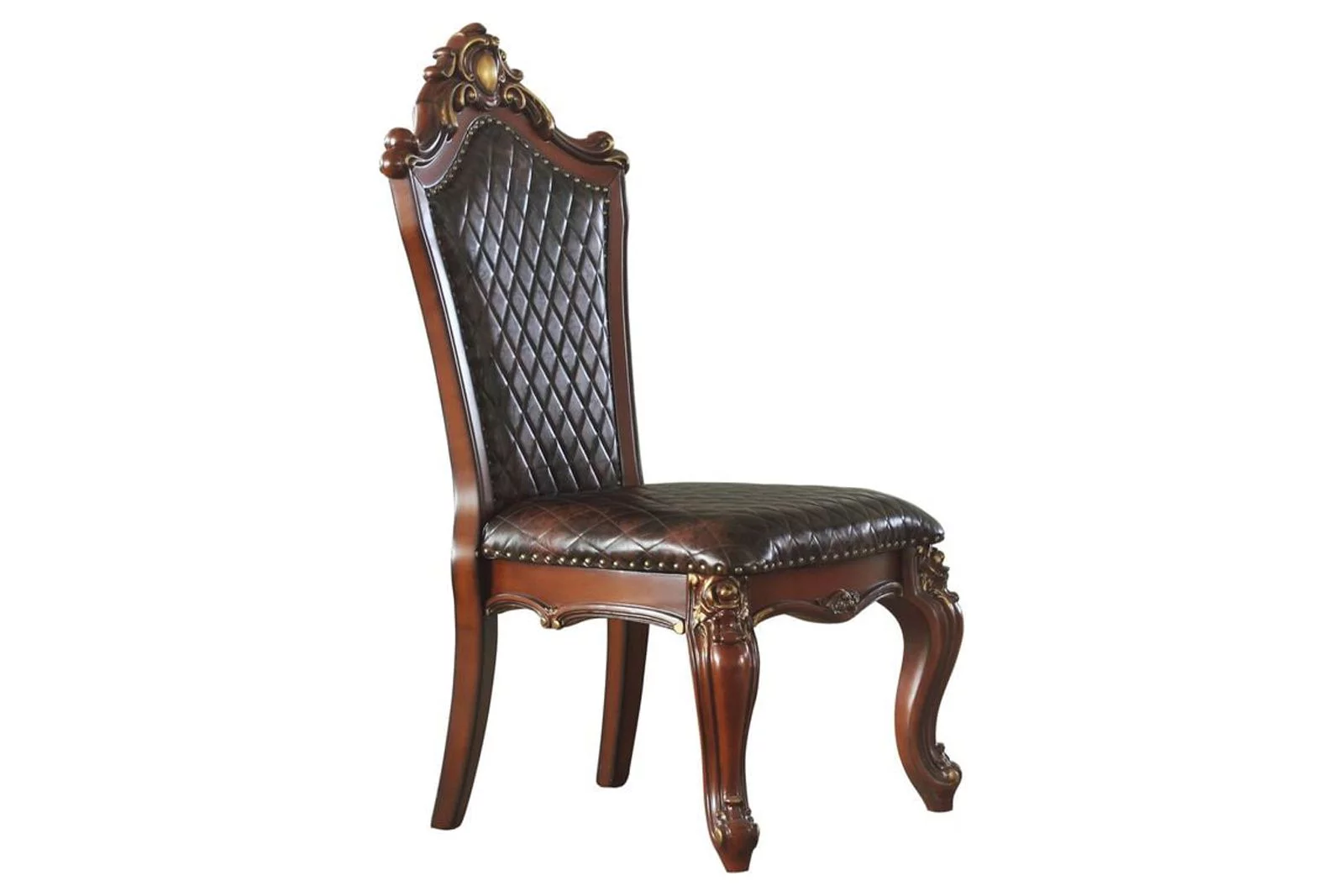ACME Picardy Side Chair (Set-2), Cherry Oak & PU 68222