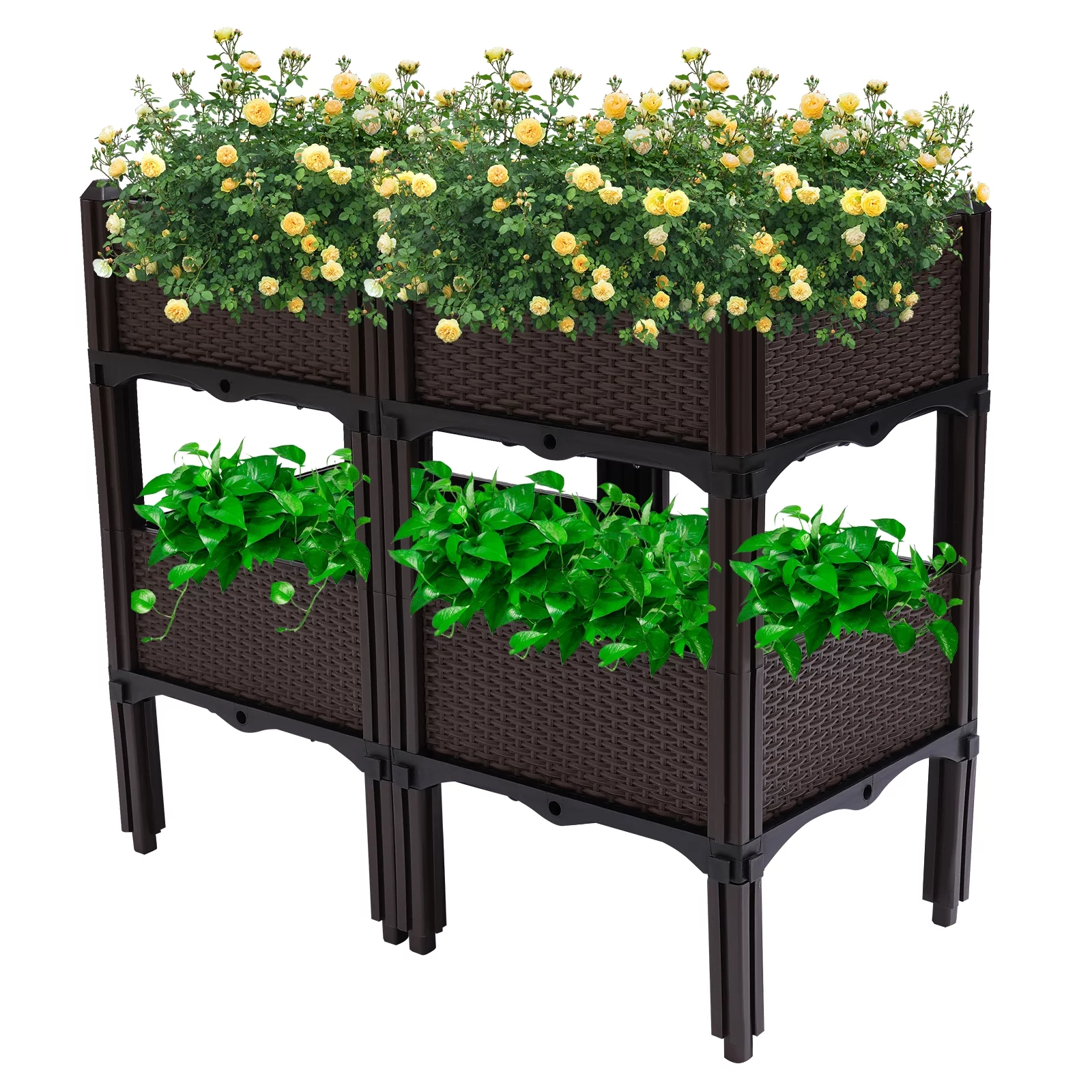 74X38X65cm Raised Garden Bed Elevated Flower Vegetable Herb Planting Growing Box