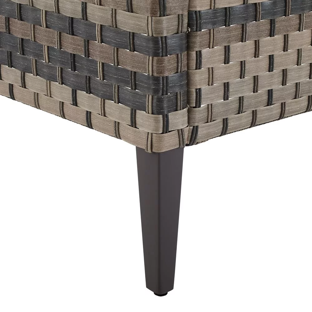 Crosley Furniture Prescott 2-PC Wicker Patio Arm Chair Set in Mineral Blue/Brown