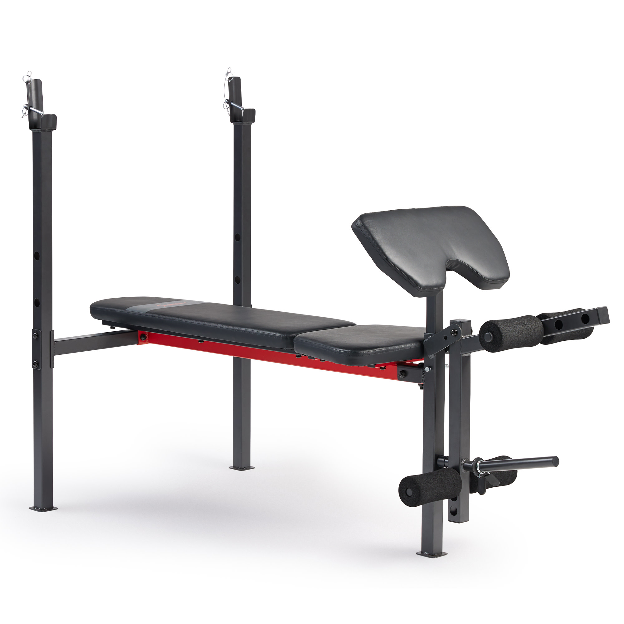 Sunny Health & Fitness Adjustable Standard Incline Weight Bench with Leg Developer and Preacher Curl Attachment - SF-BH623009