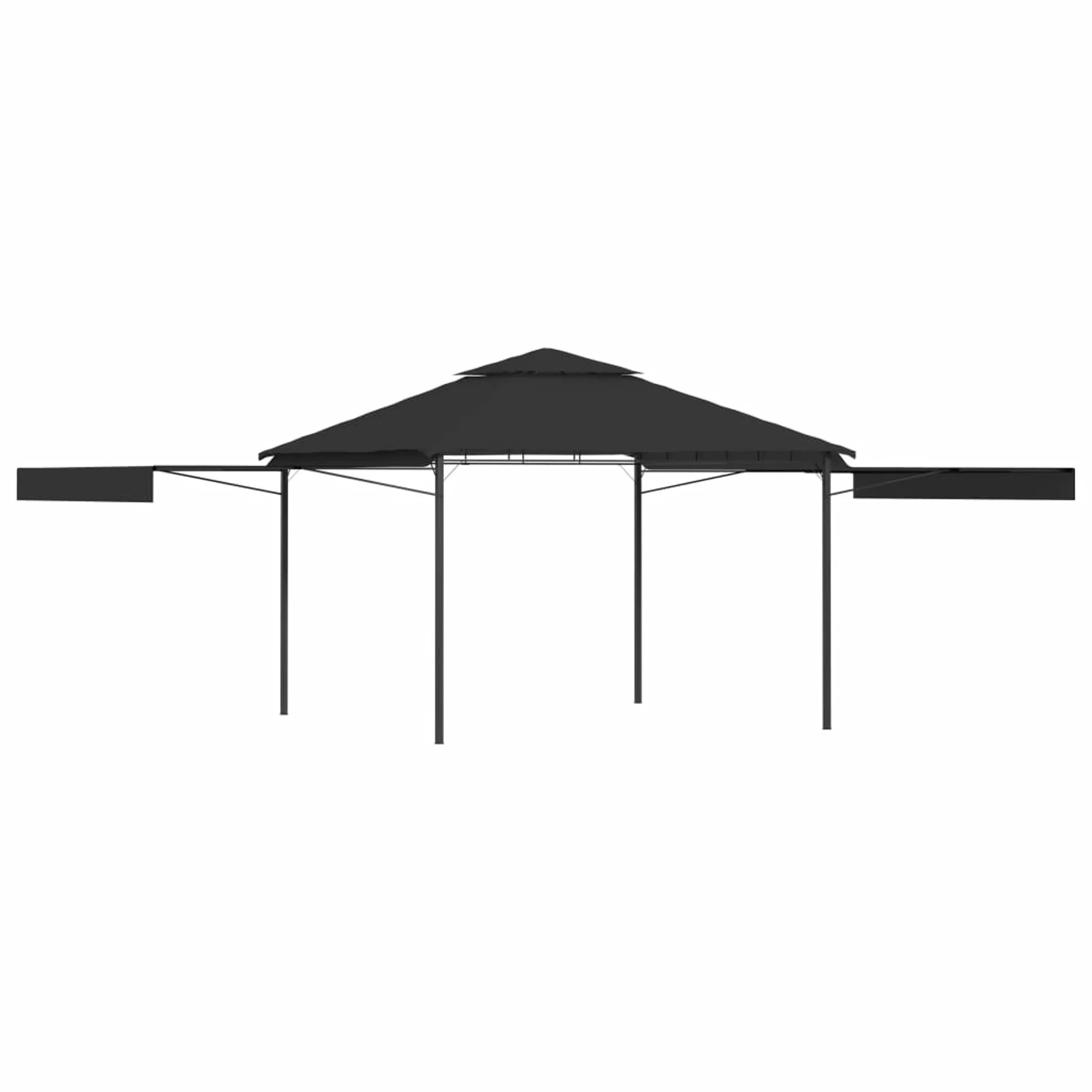 Andoer Gazebo with Double Extending Roofs 9.8'x9.8'x9' Anthracite 180g/m²