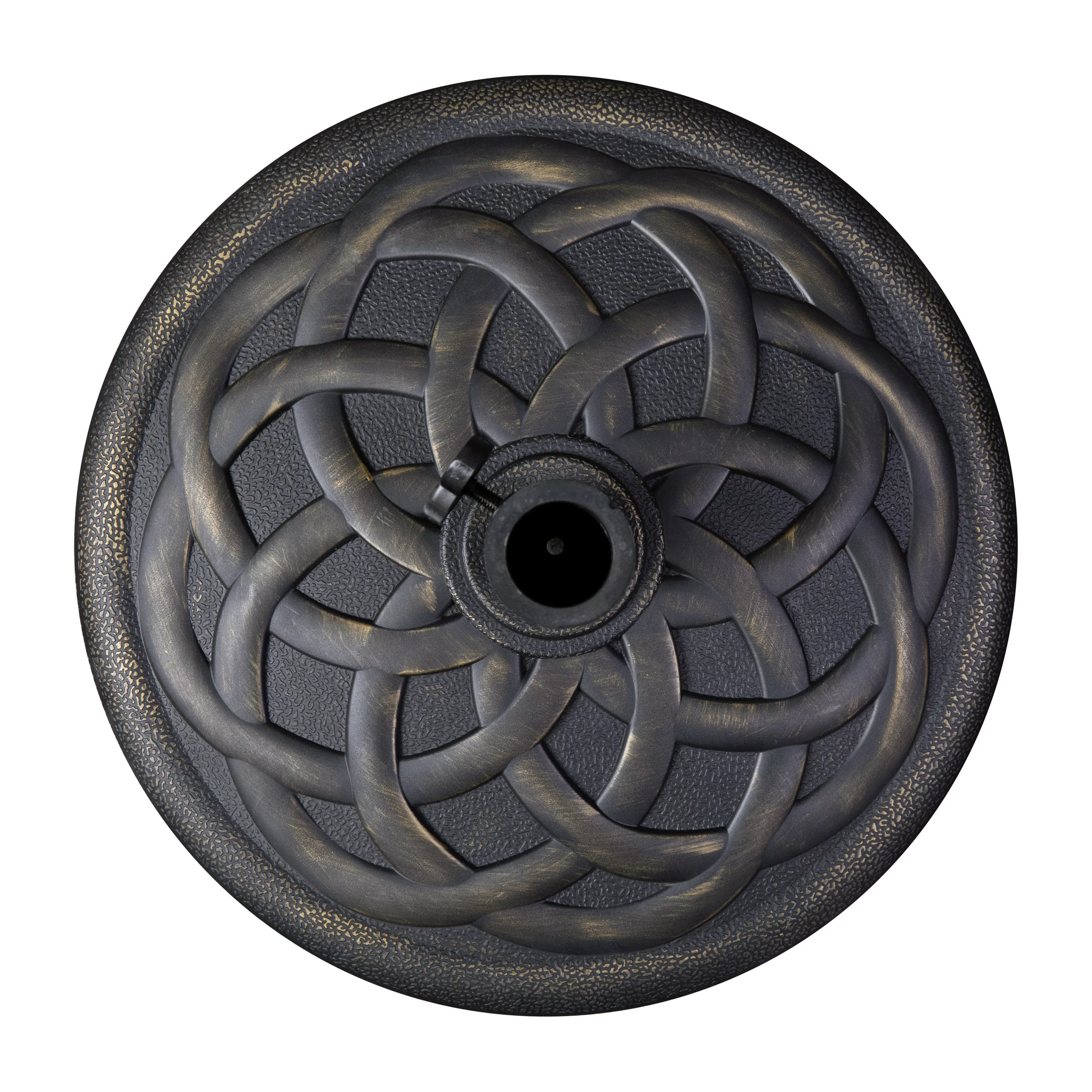 BizChair Universal Bronze Cement Patio Umbrella Base with Weatherproof Plastic Polymer Coating - 19.25