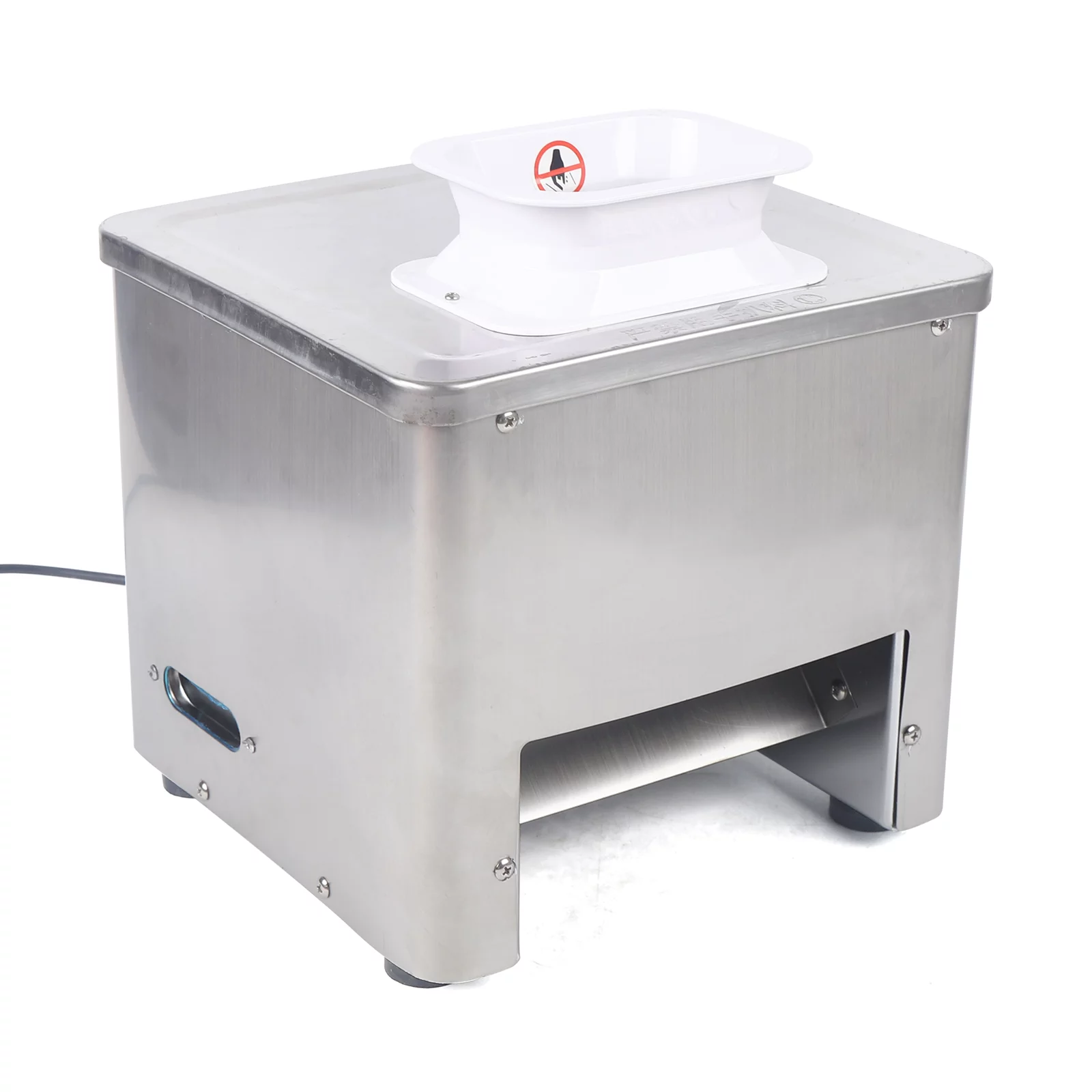 Meat Slicer Restaurant Commercial Meat Slicer 8.5 mm Blade Automatic Slice Strip Cube Meat Slicer 350lb/h Stainless Steel 110V