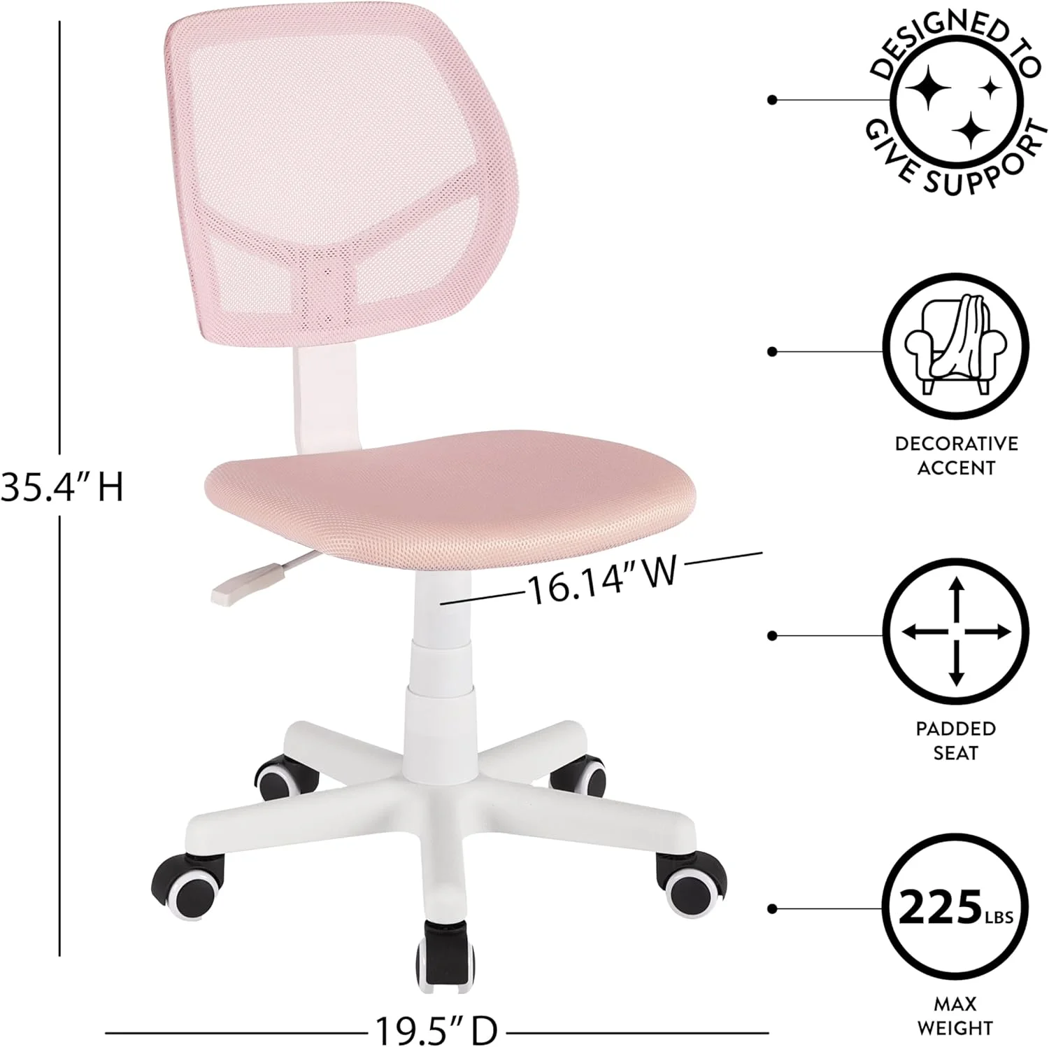 Mesh Task Chair, pink