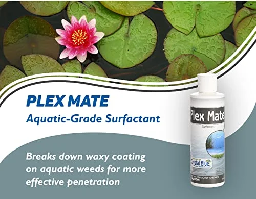 Crystal Blue Plex Mate Aquatic Surfactant for Herbicides - 8 Ounces - Non-Ionic, Increase Product Coverage, Increase Product Penetration, Increase Product Effectiveness