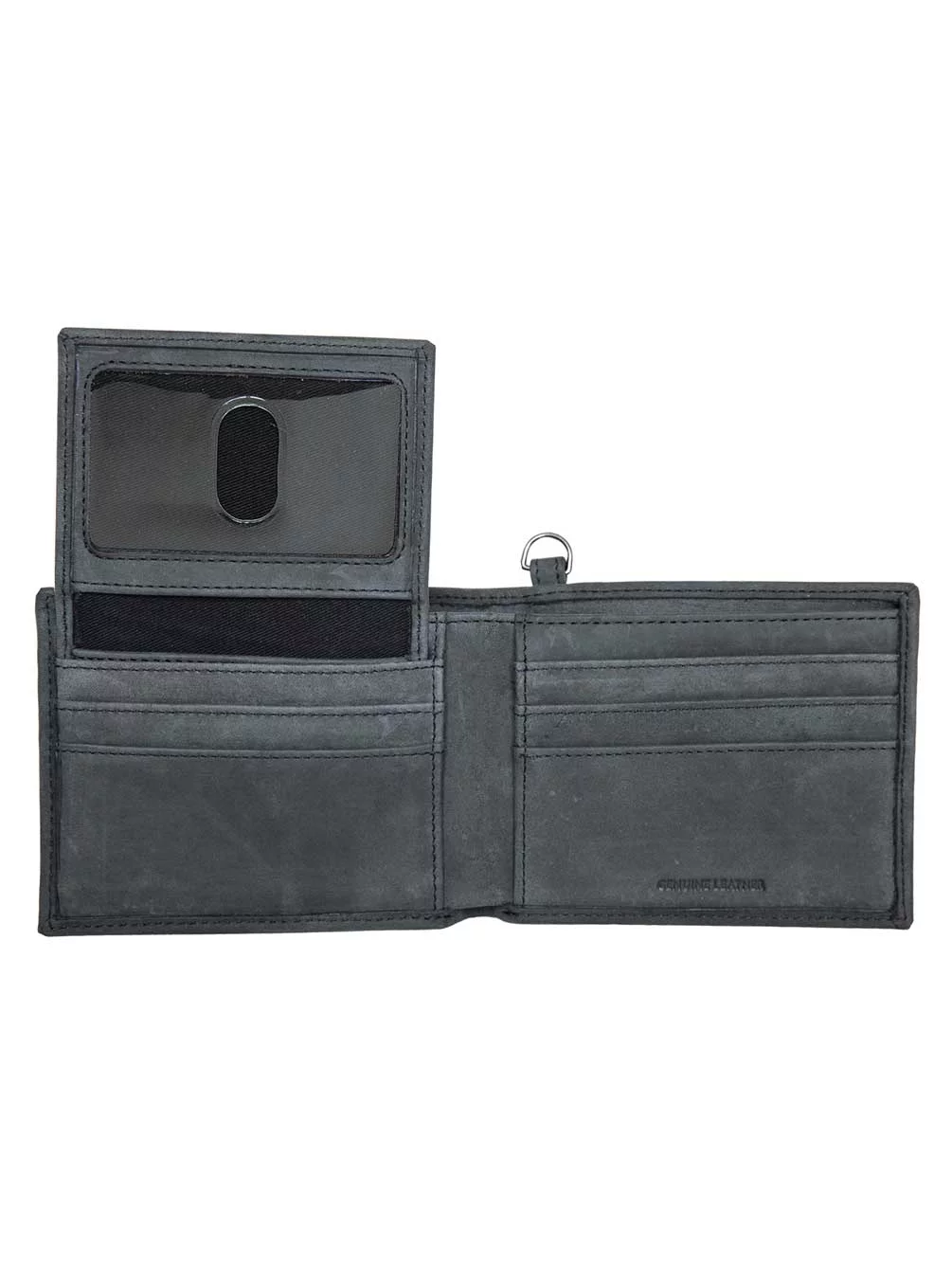 Harley-Davidson Men's Eagle B&S Bi-Fold Genuine Leather RFID Wallet - Black, Harley Davidson