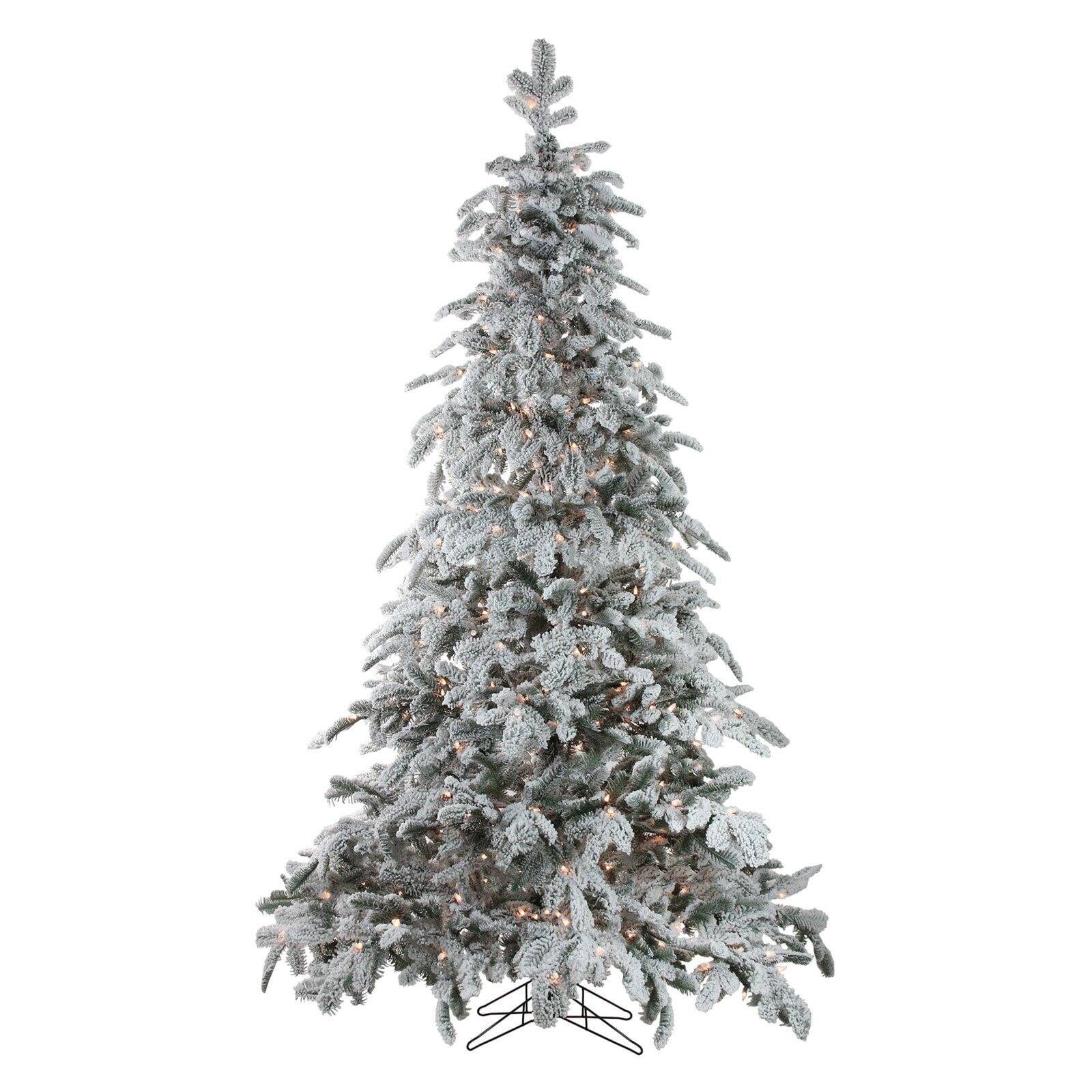 Northlight Prelit Flocked Artificial Whistler Noble Fir Christmas Tree