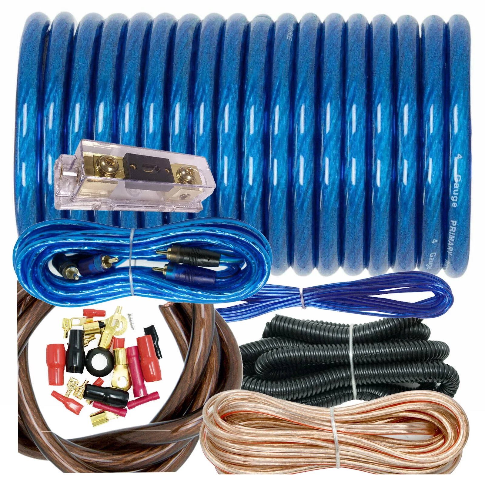 Audiobank 4 Gauge CCA Premium Amp Kit Complete 3200W Installation Wiring Kit Bundle