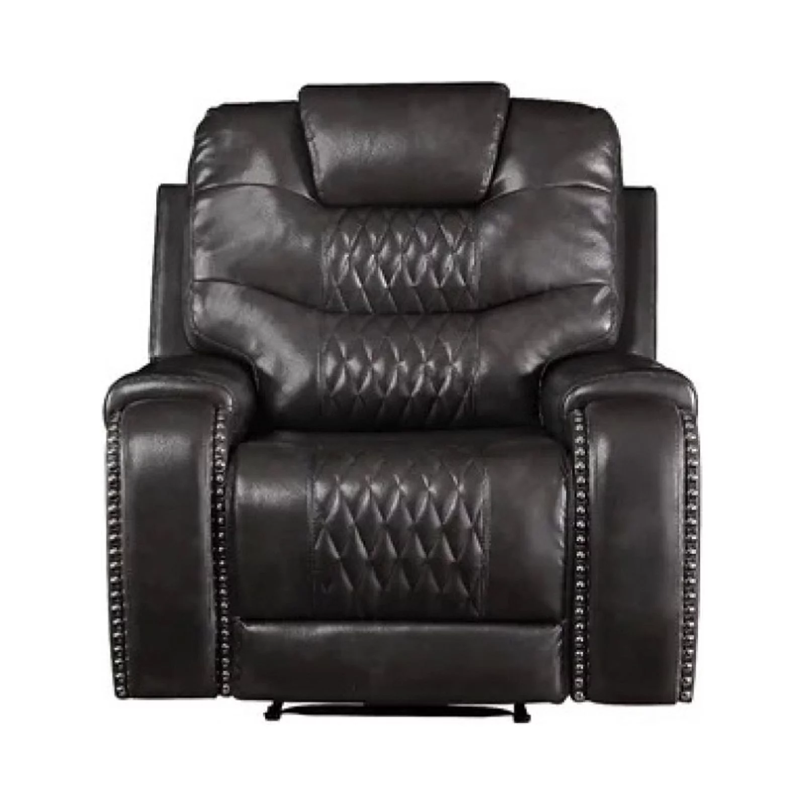 Bowery Hill Contemporary Recliner in Magnetite Faux Leather