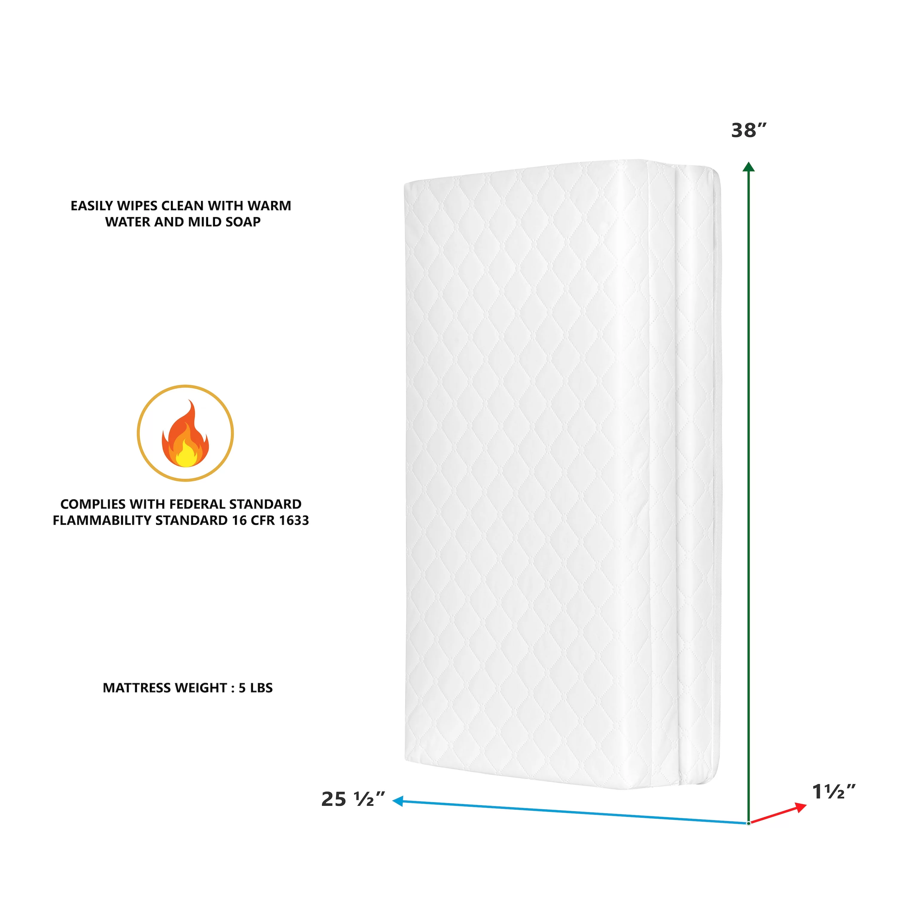 Dream on Me Trifold Infant and Toddler Playard Foam Mattress