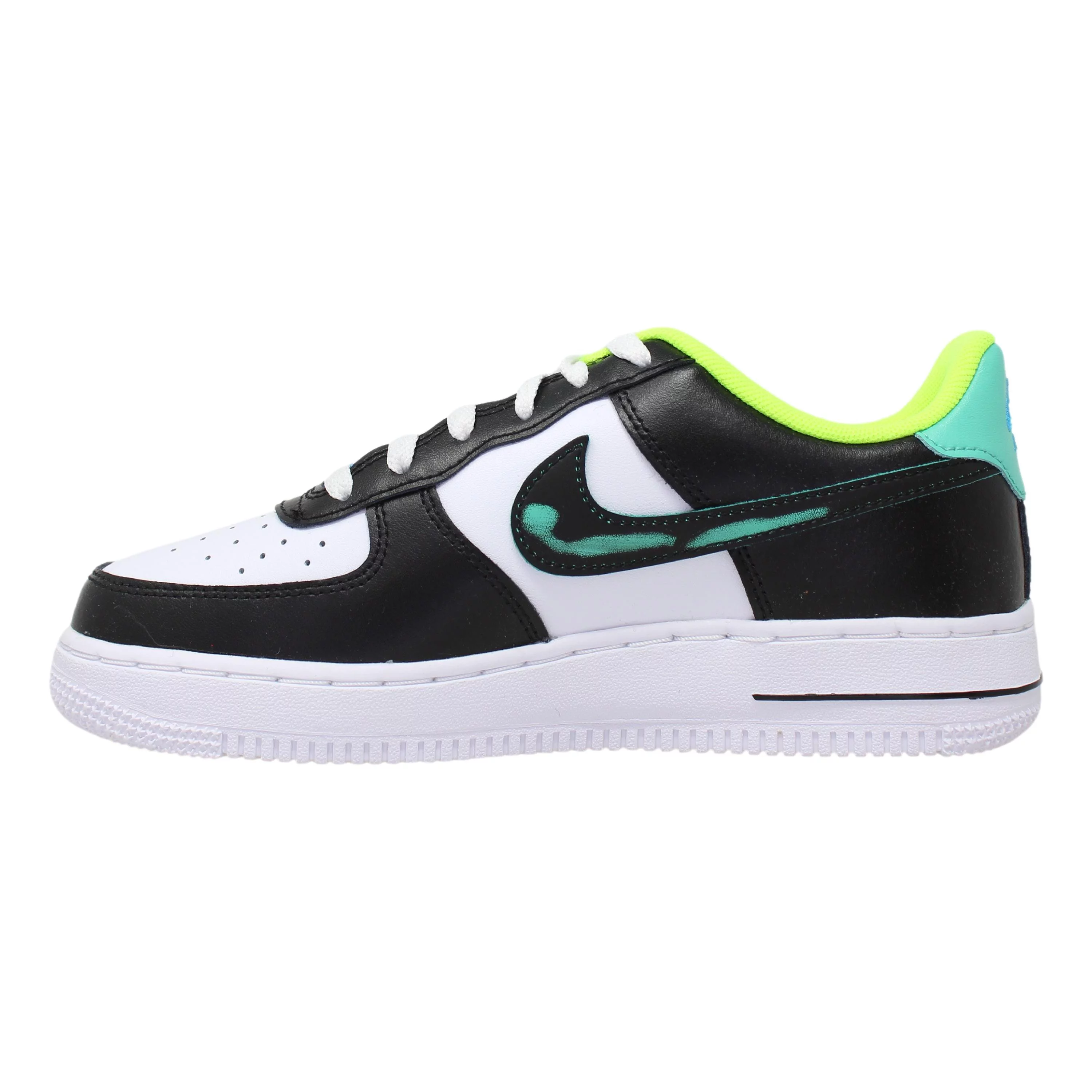 Nike Air Force 1 LV8 White/Black-Laser Blue-Volt DX3349-100 Grade-School Size 5.5Y Medium
