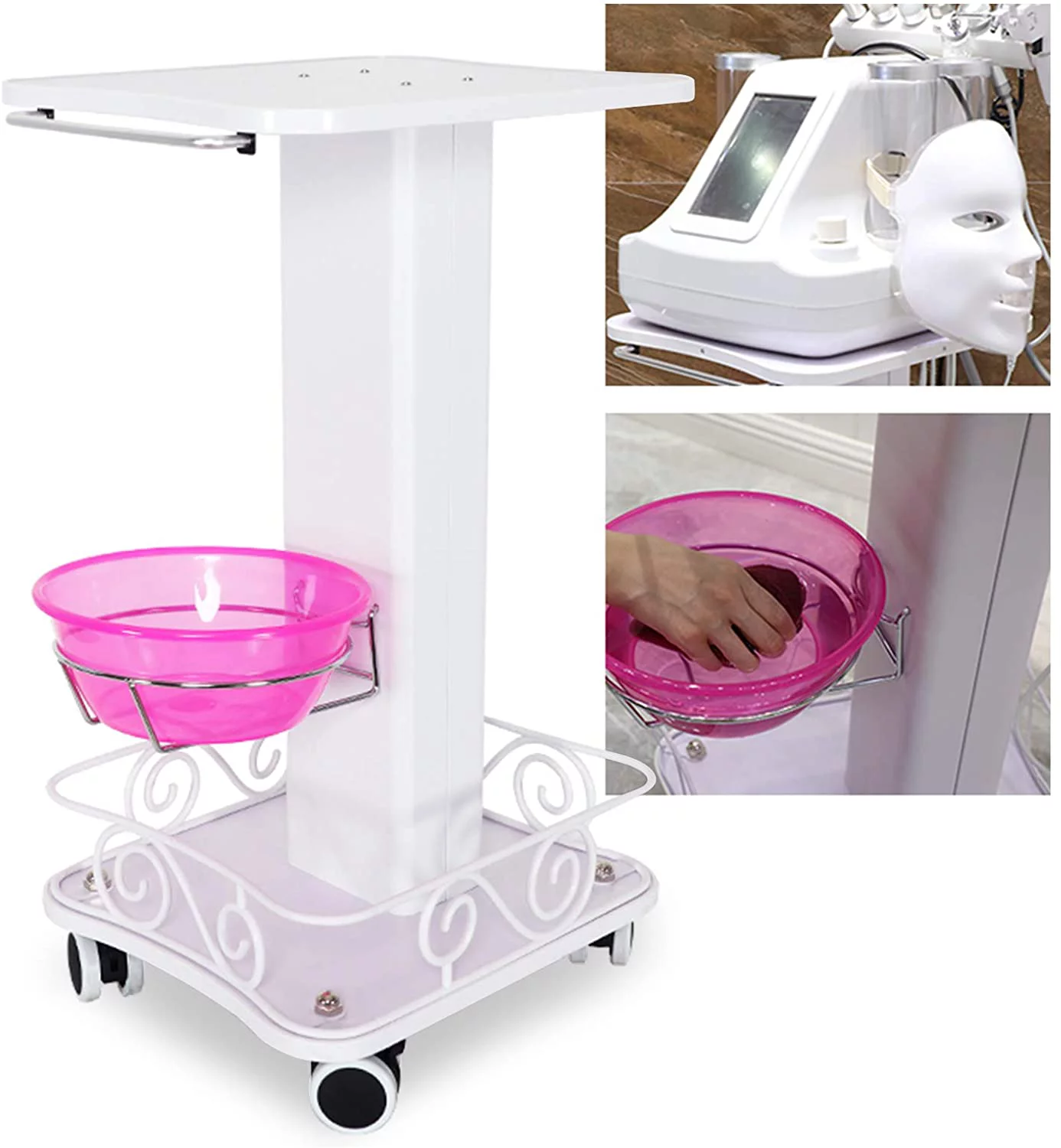 YIYIBYUS Universal Beauty Salon Hair Spa Rolling Trolley Cart,Salon Trolley Salon Cart with Wheels Beauty Cart Rolling Tray Cart Professional Mobile Cart Beauty Instrument Cart