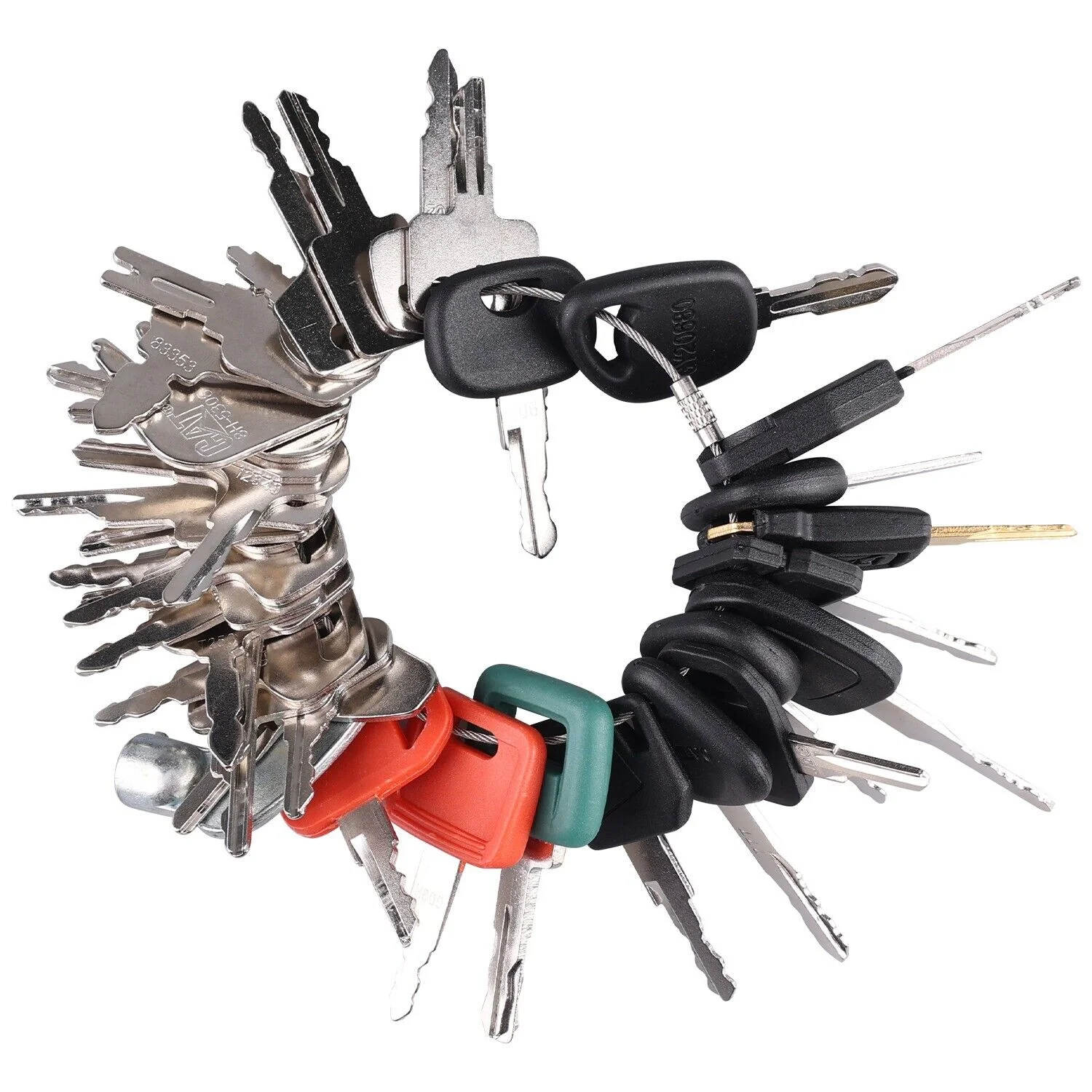 41 Heavy Equipment Keys Set Case Cat Komatsu JCB Kubota Bobcat Volvo Doosan JLG
