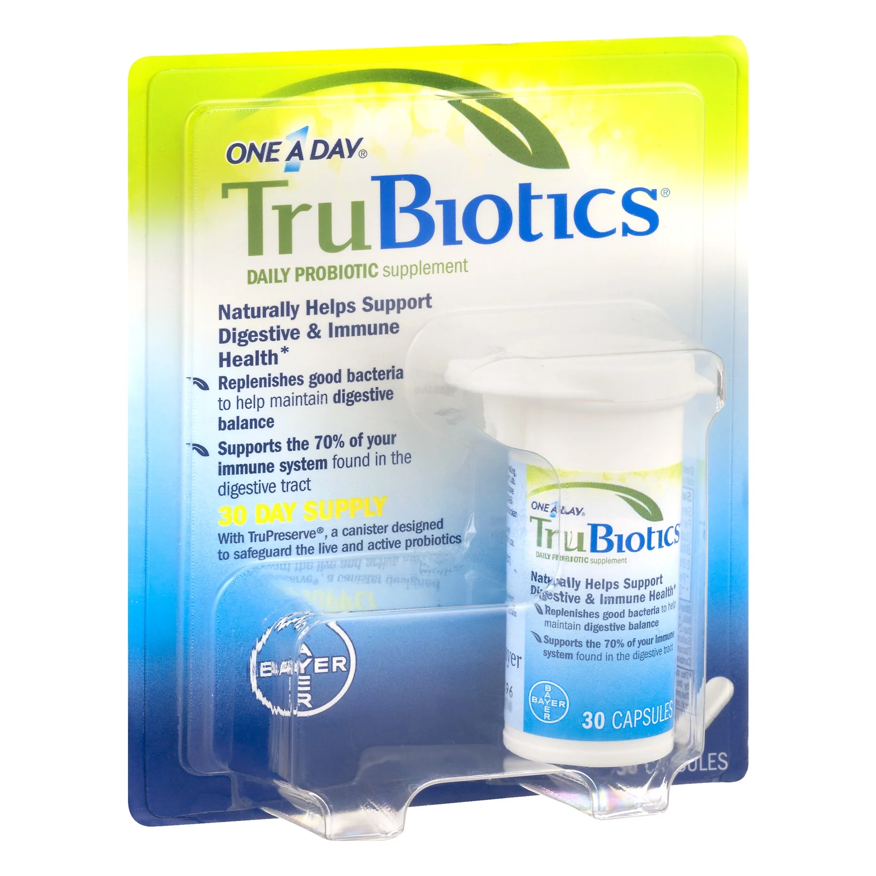 One A Day TruBiotics Daily Supplement Vegatarian 30 Capsules