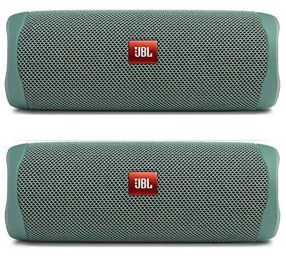 JBL Flip 5 Waterproof Portable Wireless Bluetooth Speaker Bundle - (Pair) Eco Green