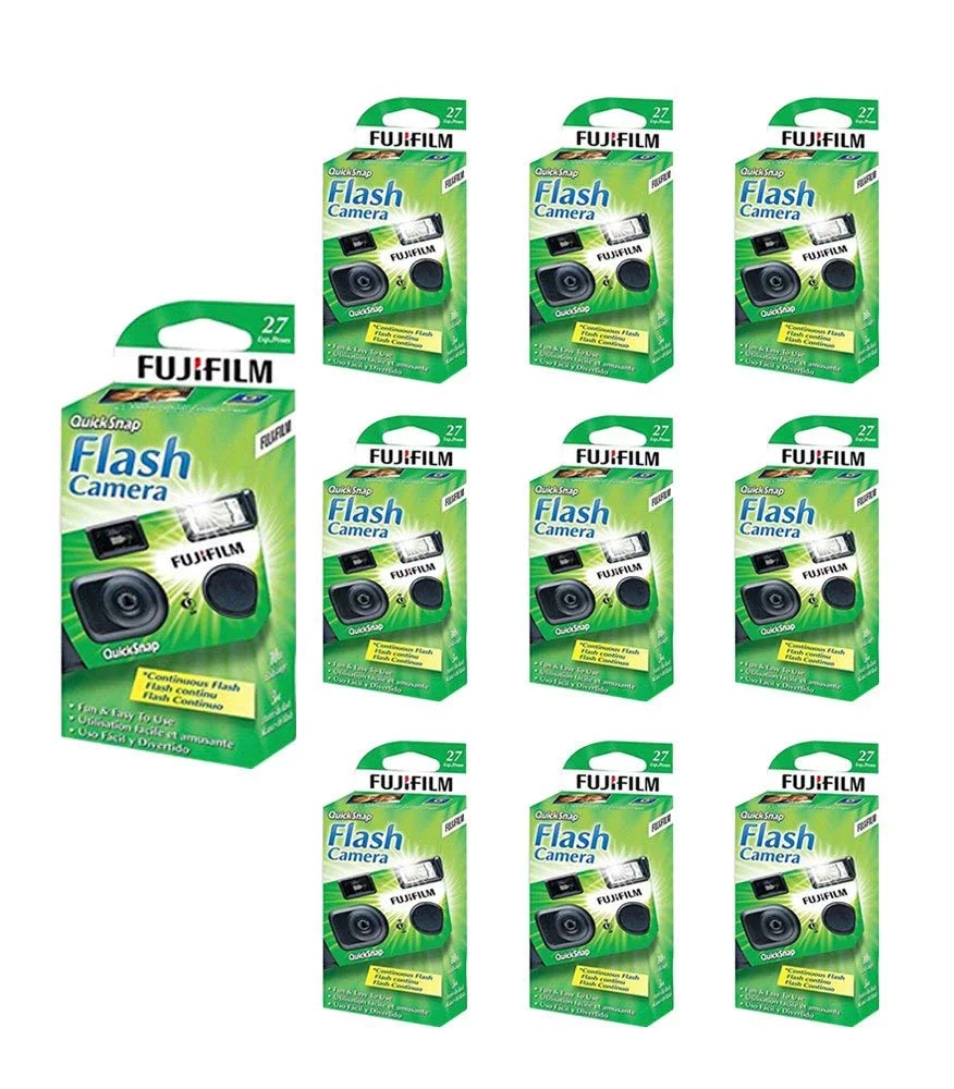 5 Pack of 2 Fujifilm Quicksnap Flash 400 asa Disposable 35mm Single Use Film Camera (Total of 10)