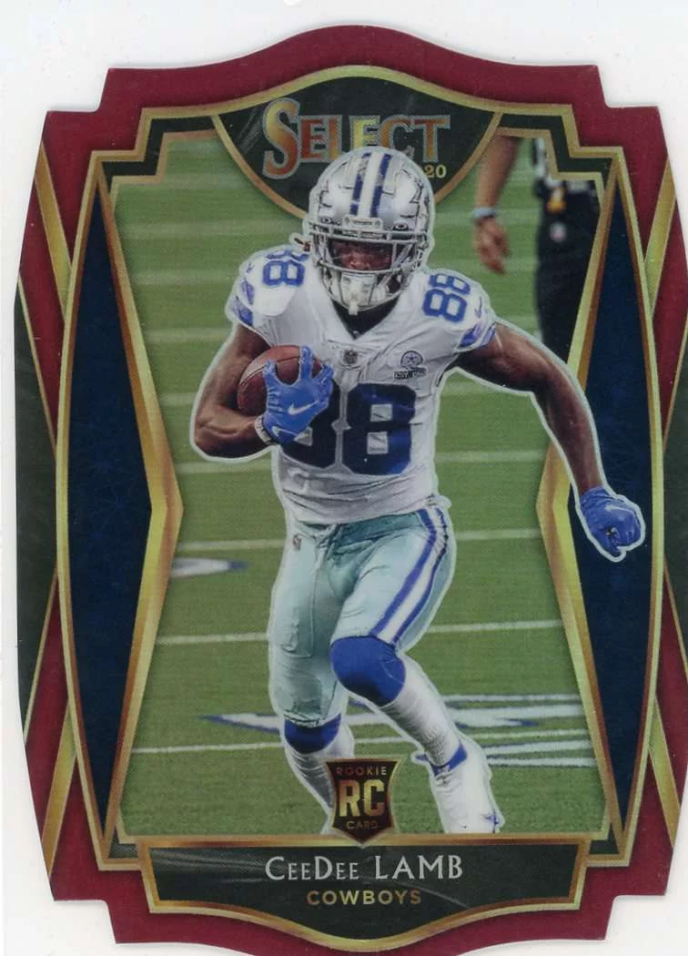 NFL 2020 Select Football CeeDee Lamb Red Prizm Die-Cut Trading Card #157 (Rookie) (Panini)