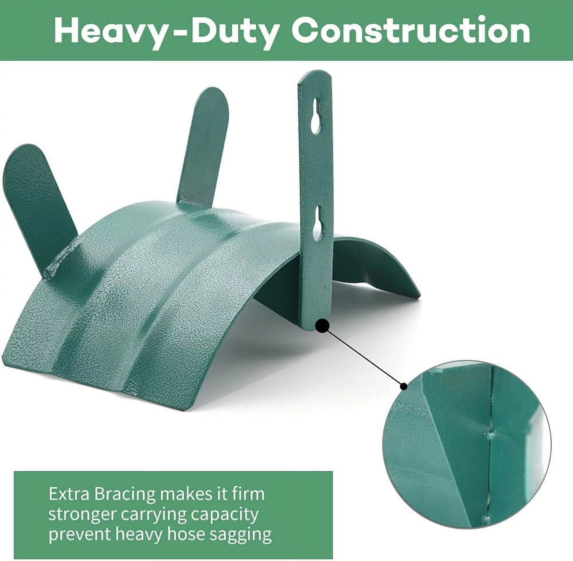 Deluxe Wall Mount Garden Hose Hanger Duty Metal Hose Holder Easily Holds 125 3/4’’ Hose