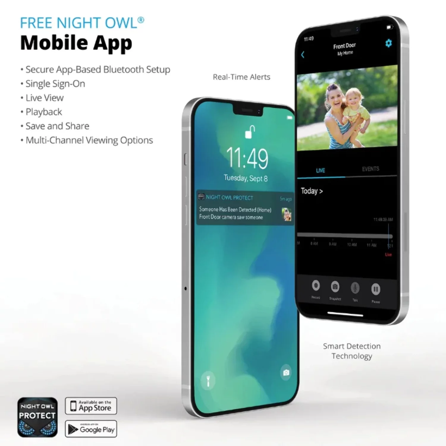 Night Owl 4 Channel 4K Bluetooth DVR with 1TB Hard Drive and 4 Wired 4K Spotlight Cameras