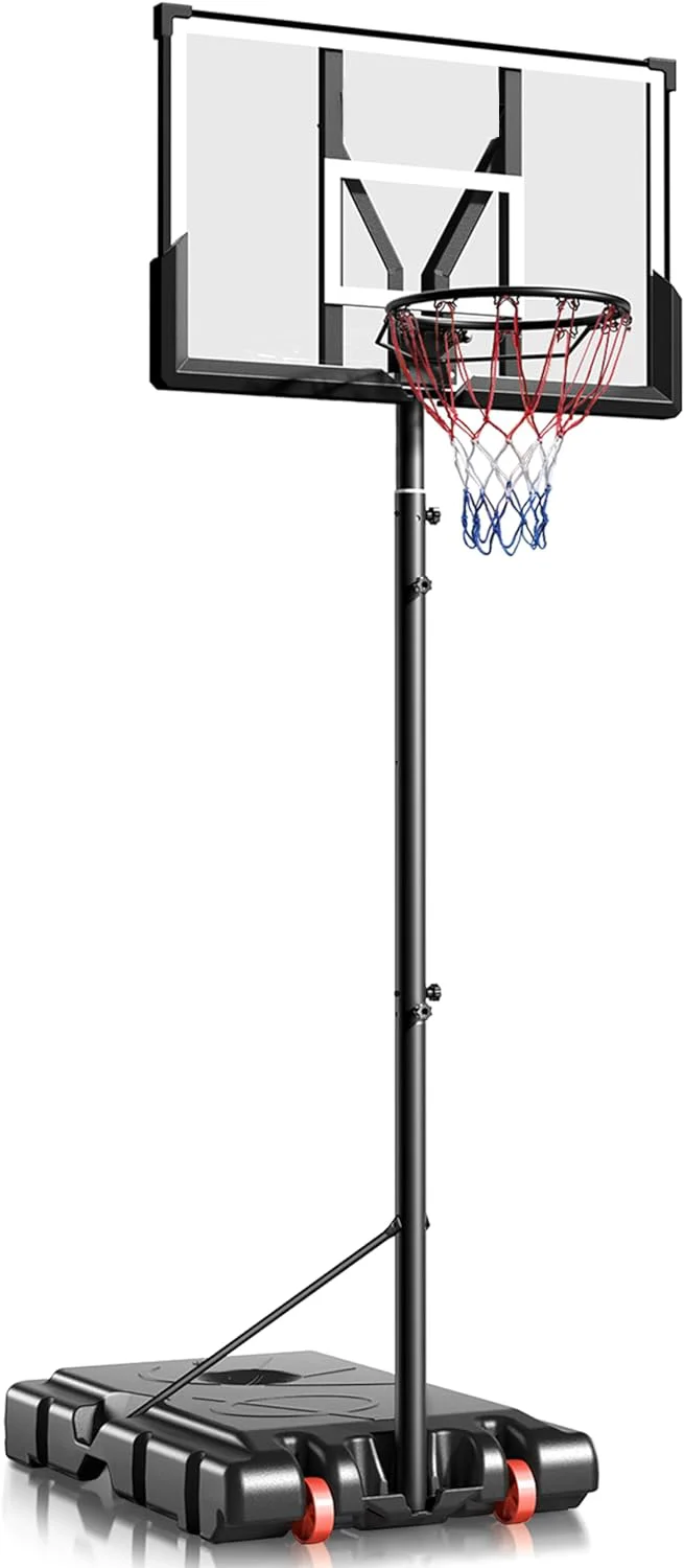 Basketball Hoop,Portable Basketball Hoop System for Outdoor, Adjustable Height 5.7-10ft 45in Backboard Basketball Goal for Kids Teen and Adult
