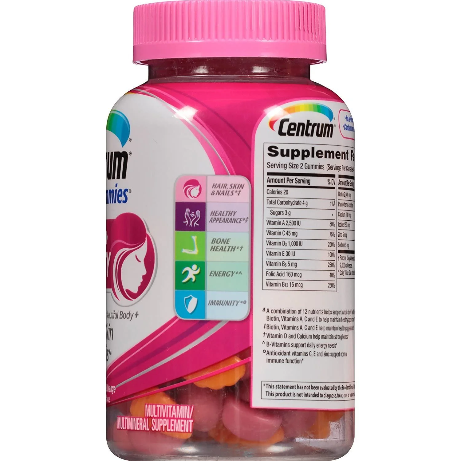 Centrum Multi + Beauty Women's Multivitamin Gummies, Multi-Flavored, 90 Ct