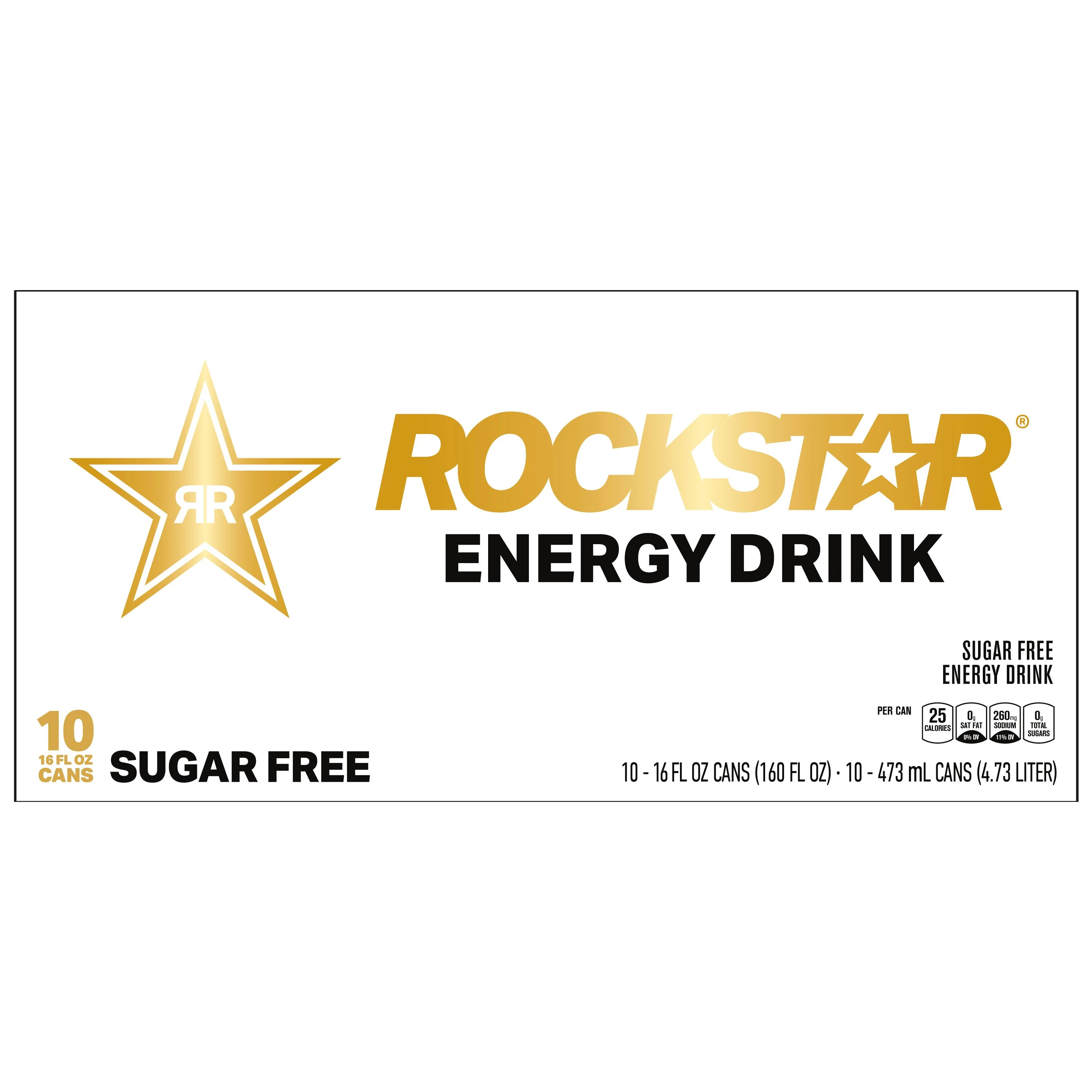 Rockstar Sugar-Free Energy Drink, 16 fl oz, 10 Count Cans