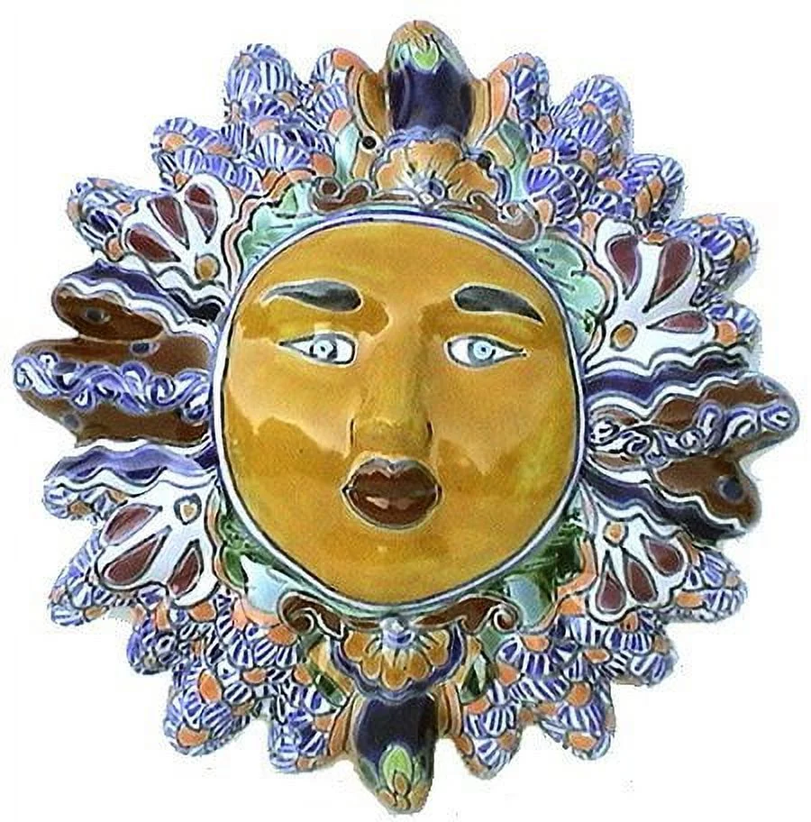 Multicolor Small Talavera Ceramic Sun Face