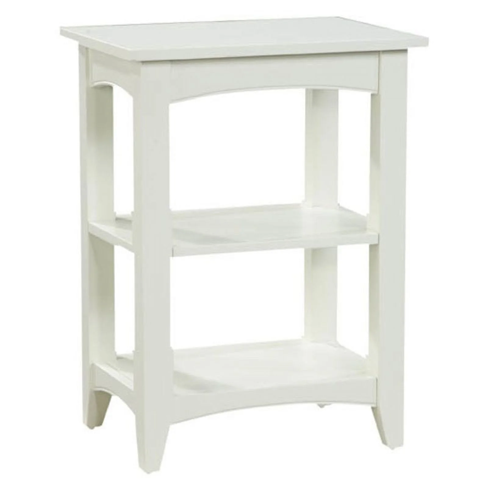 Home Square Wood Shaker Cottage 2-Shelf End Table in Ivory - Set of 2