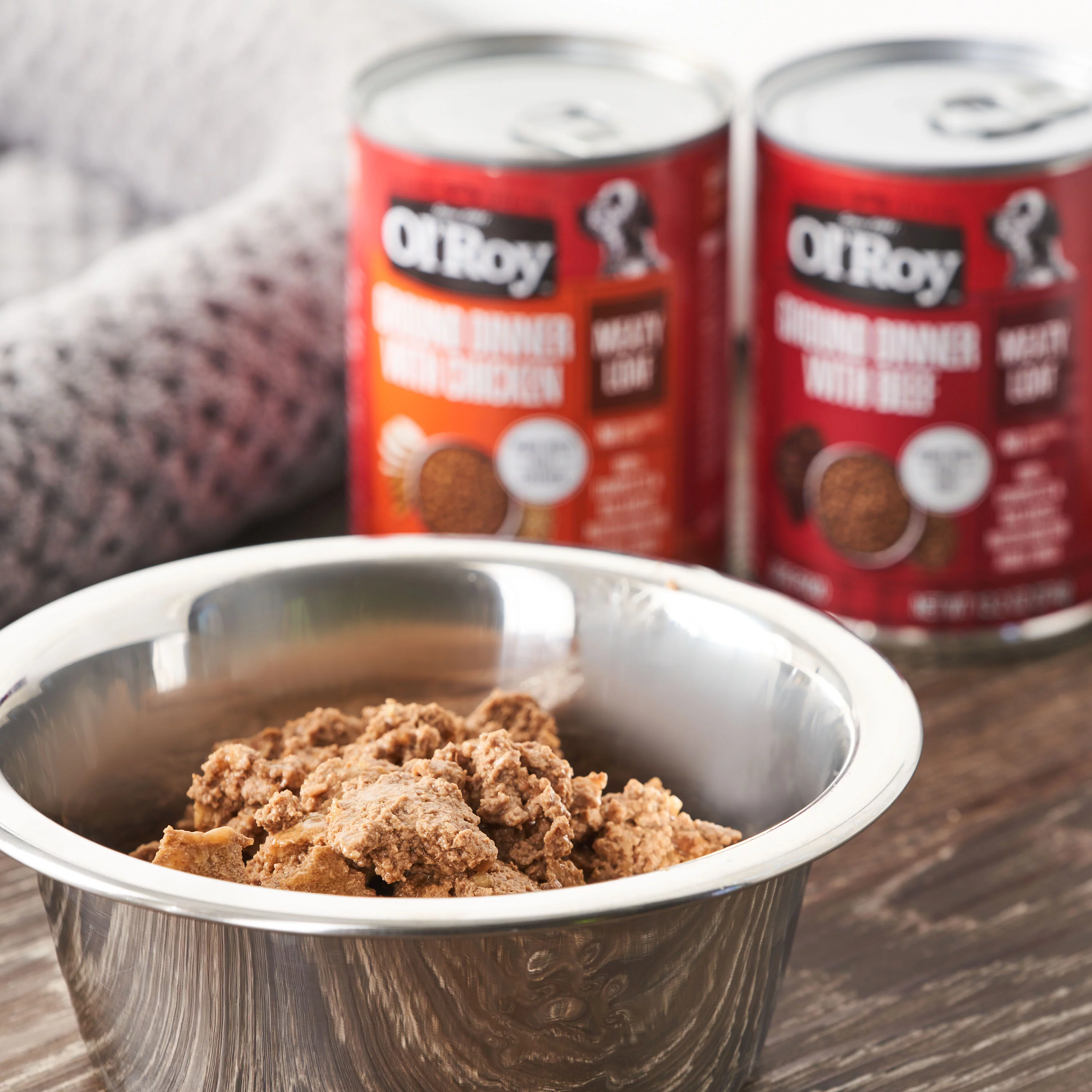 Ol' Roy Ground Dinner Beef and Chicken Variety Pack, Adult Wet Dog Food 13.2 oz, 12 Count