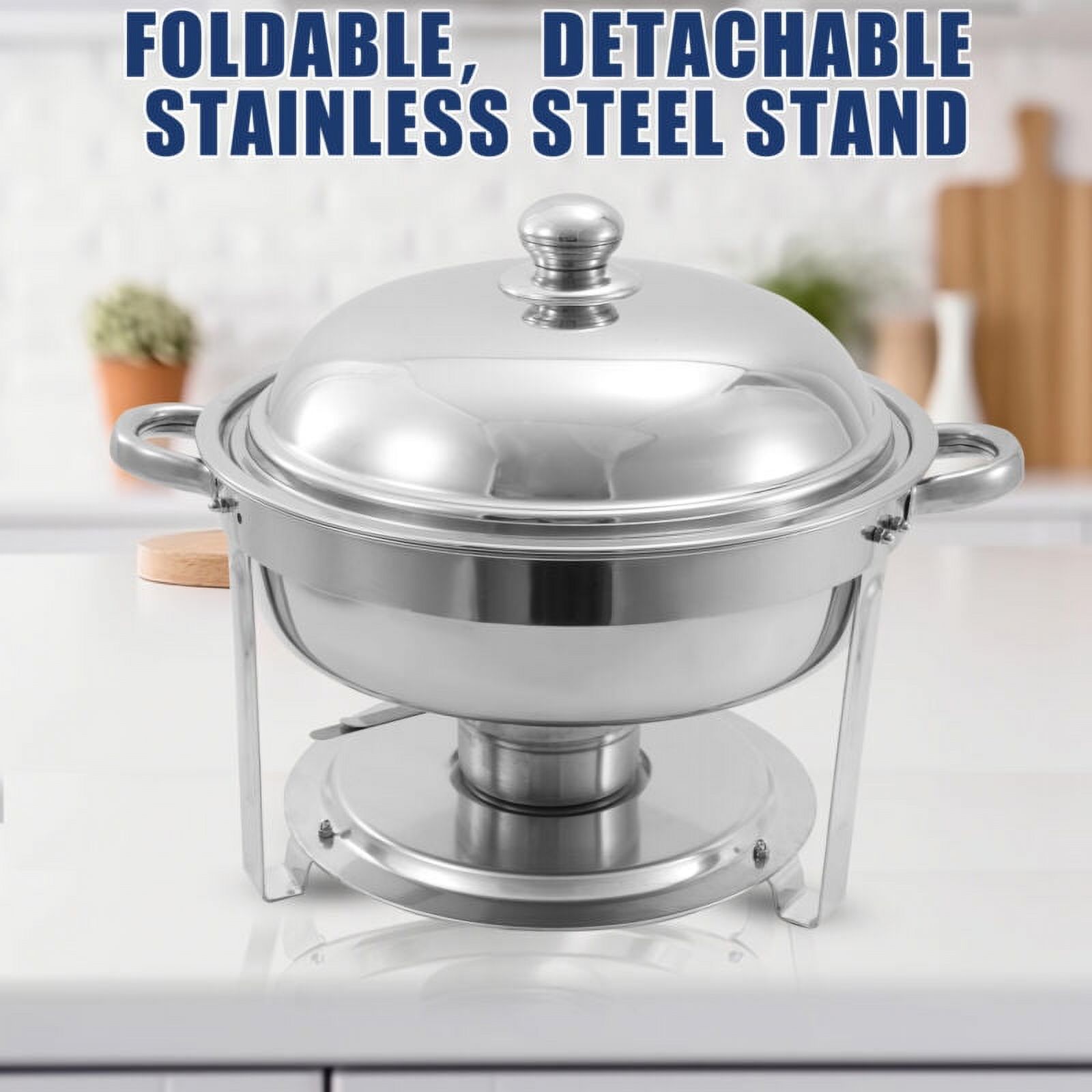 JSTUOKE Chafing Dish Set 8 Pack,4 Full Pan Rectangular 8QT+4 Round 6QT for Catering Party Festival