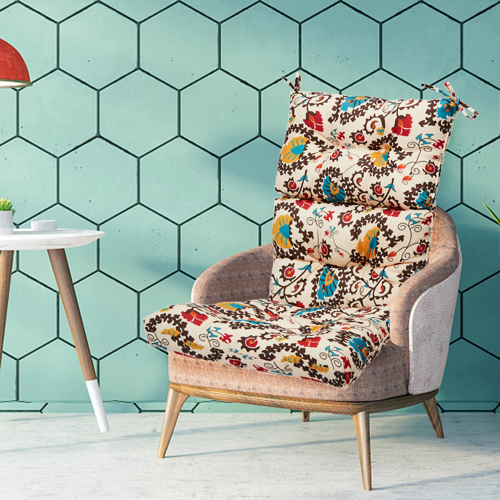 YouLoveIt 1/4 pcs Outdoor High Back Chair Cushion High Rebound Foam Solid Chair Cushion All Weather Comfort Replacement Patio Seating Cushions for Home Outdoor Decor, 44