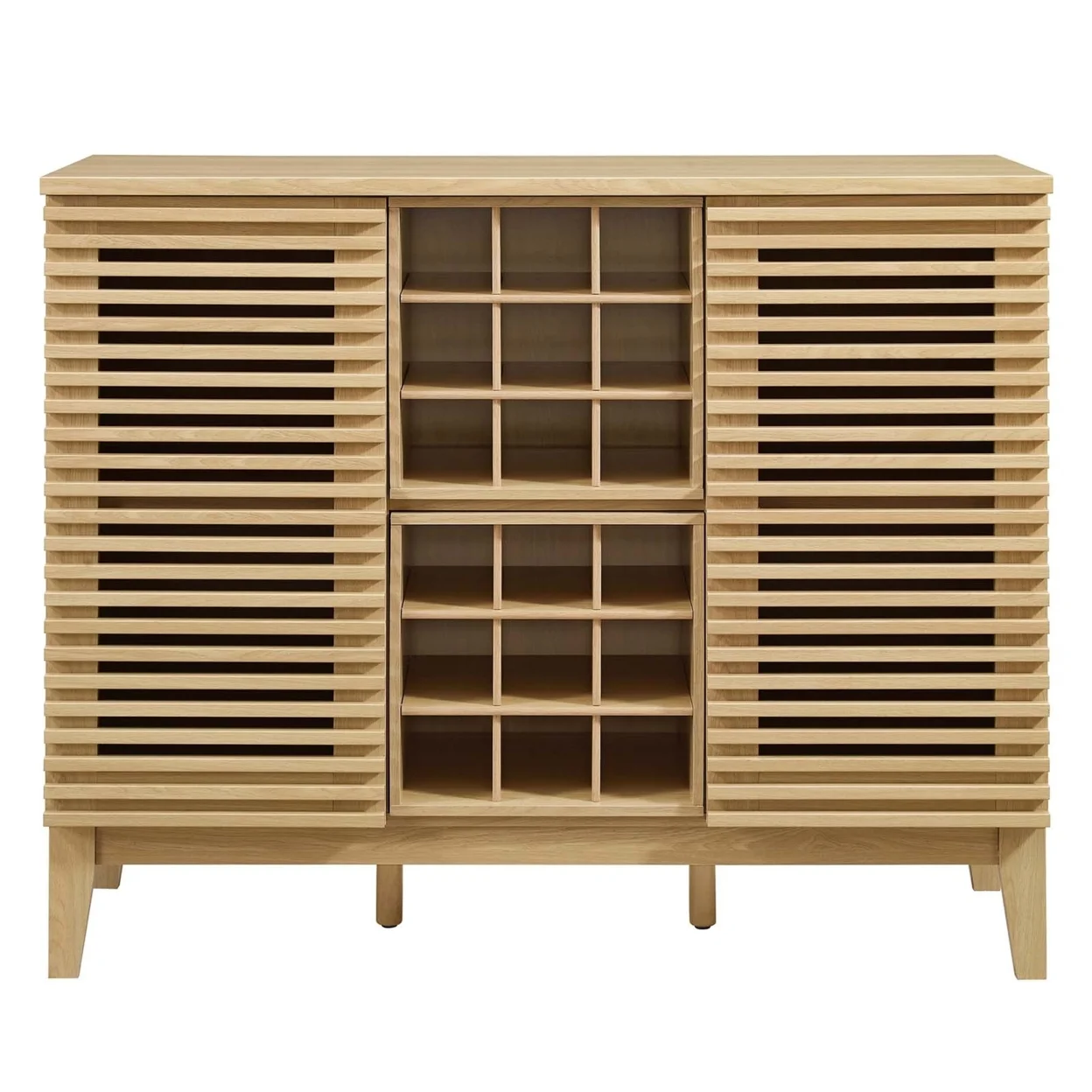 Render Bar Cabinet Oak