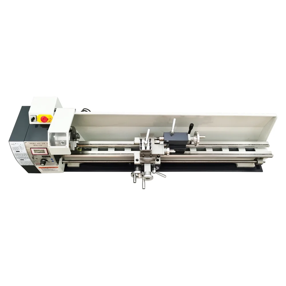 Techtongda WM210V Precision Instrument Metal Lathe Metal Bench Lathe Inch Thread Brushless Motor 8