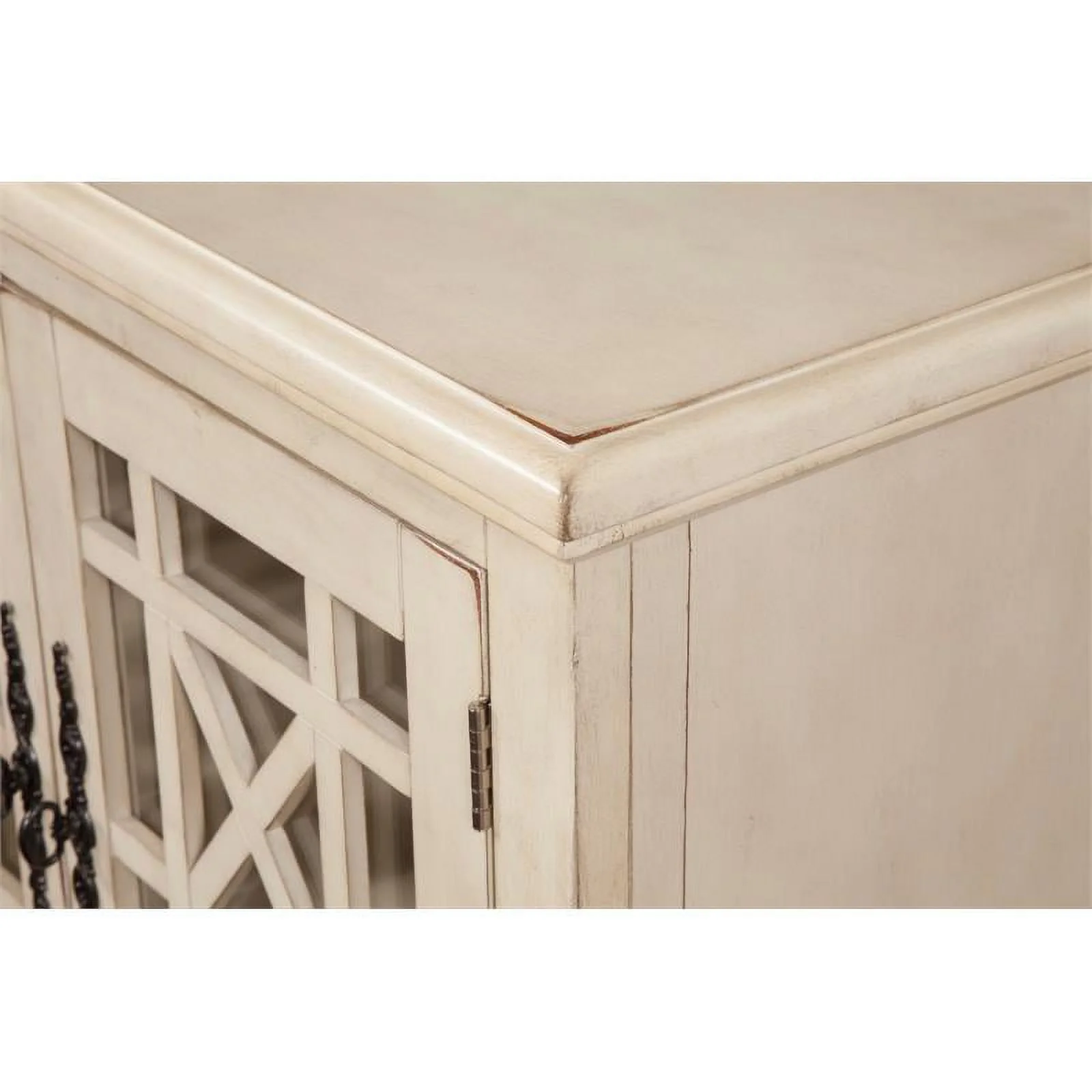 Home Square 2-Piece Set with Elegant Chairside Table & Jules TV Stand in White