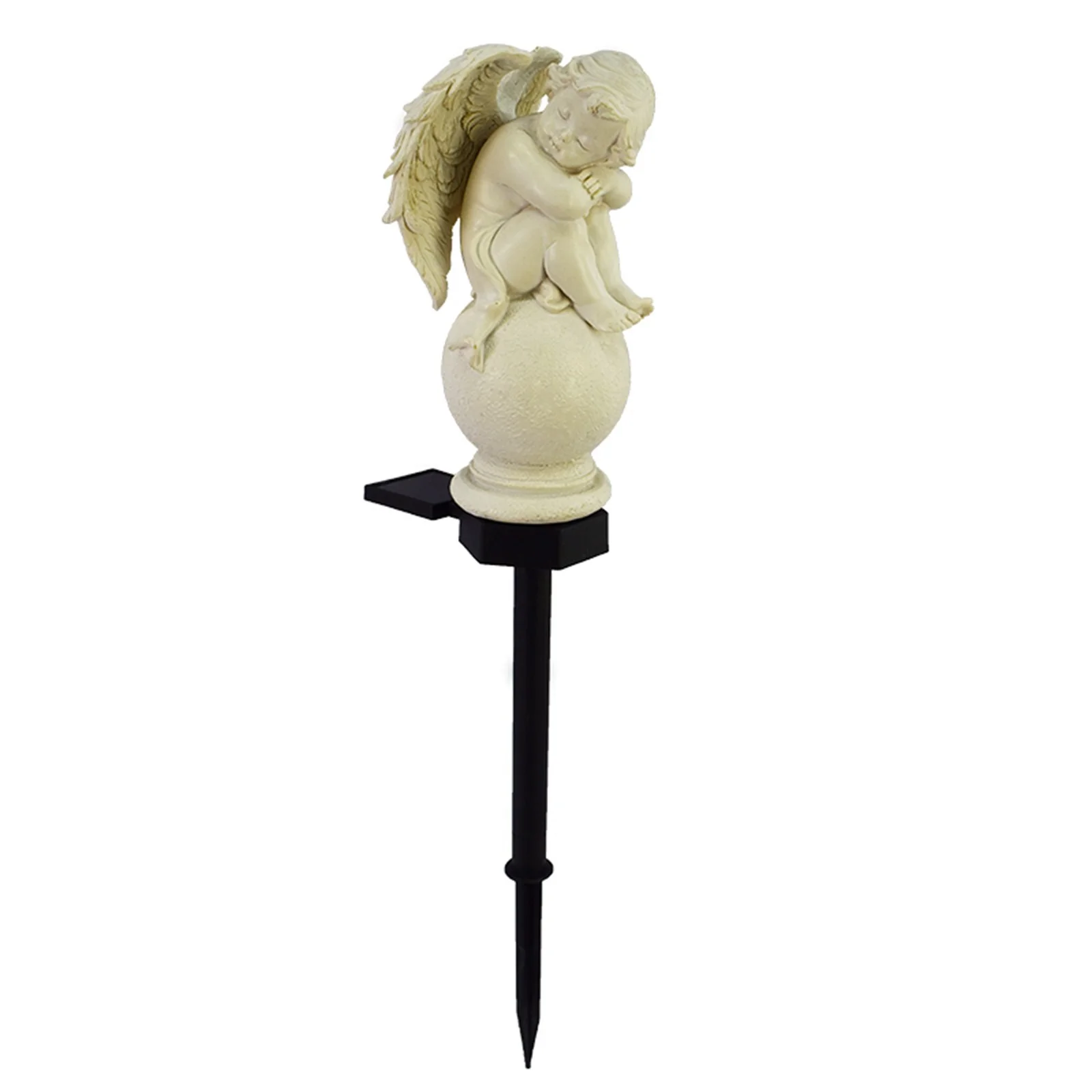 Solar Light Outdoor Sitting Cherub Garden Decorative Light Courtyard Decorative Light Utility Tool